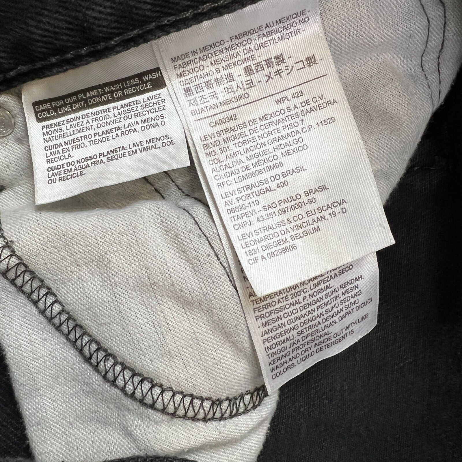 Levi's × Vintage Levi's 516 Jeans 34x30 Black Straight Leg Faded Denim Pants Size US 34 / EU 50 - 10 Thumbnail
