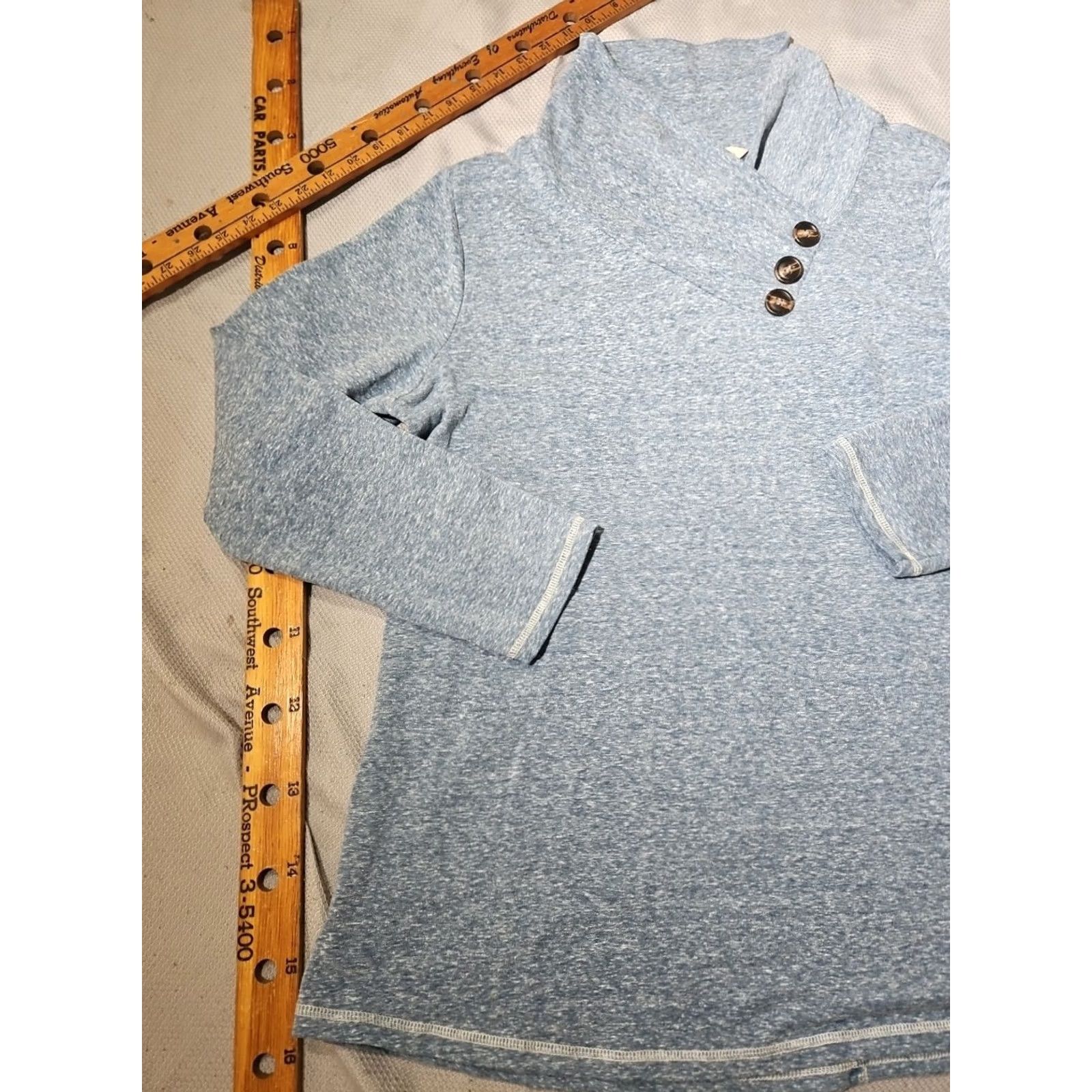Soft Surroundings Soft Surroundings Shirt Womens XL Blue Brinley Tunic Top Cowl Henley Button Shirt XS? Size XL / US 12-14 / IT 48-50 - 5 Thumbnail