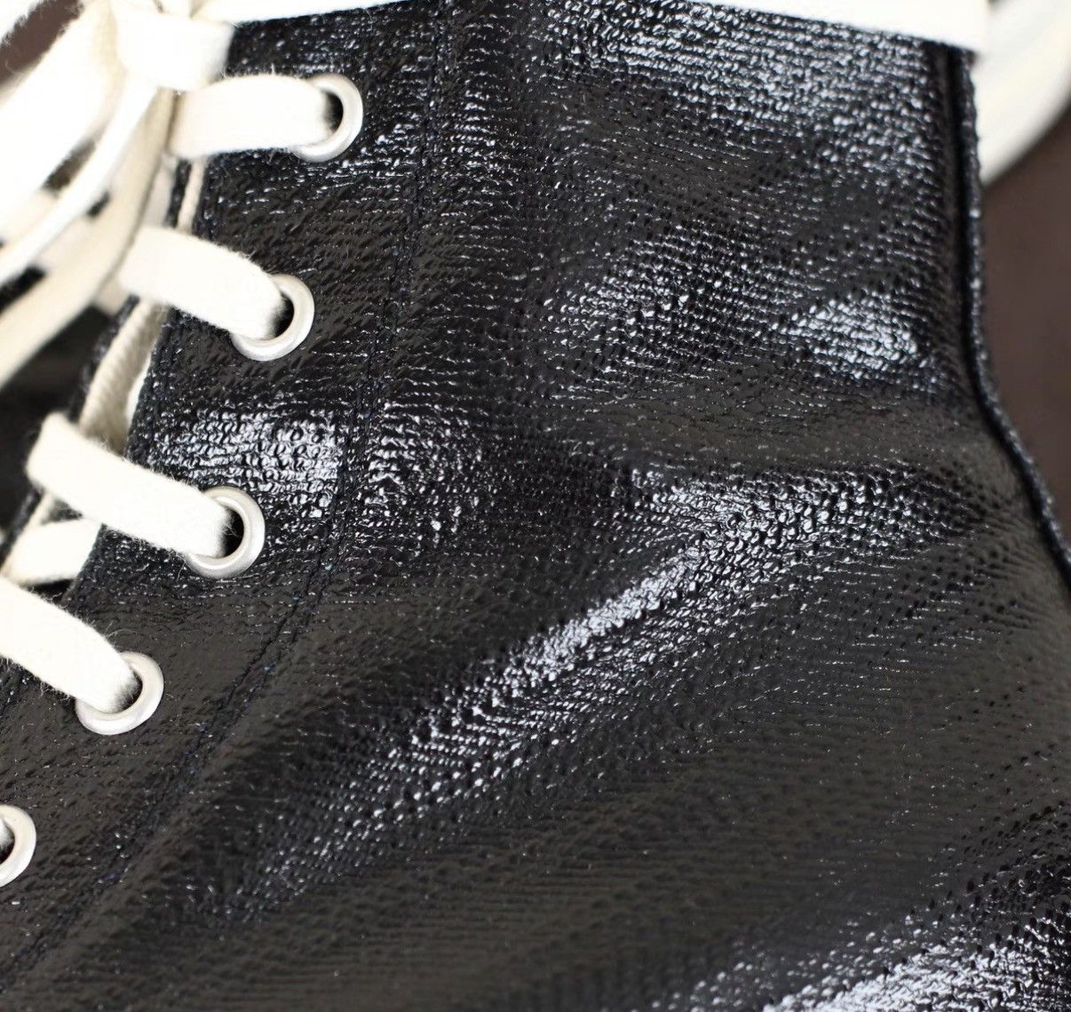 Rick Owens Rick Owens DRKSHDW New Waxed Finish High-Top Sneakers Size US 6 / IT 36 - 3 Thumbnail