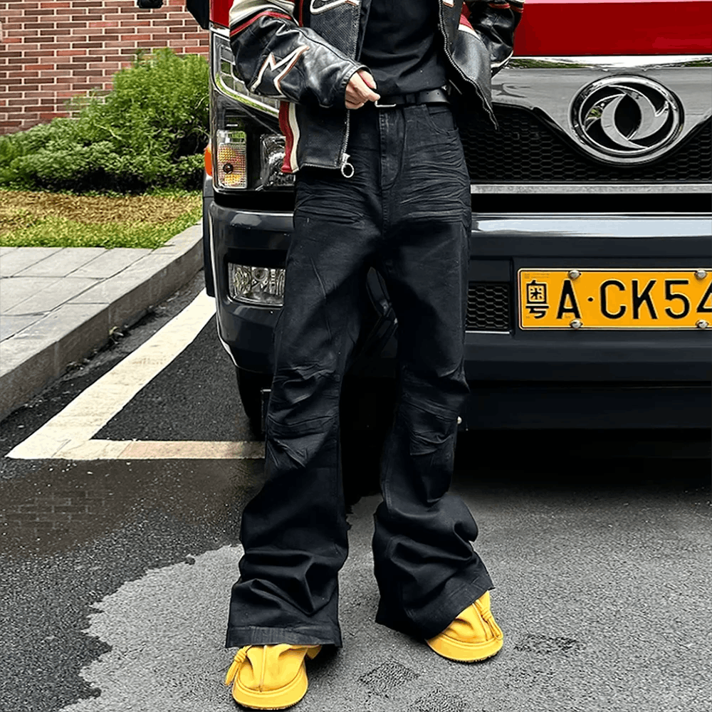 Designer × Jean Streetwear Baggy Casual Flare Pants Size US 33 - 8 Thumbnail