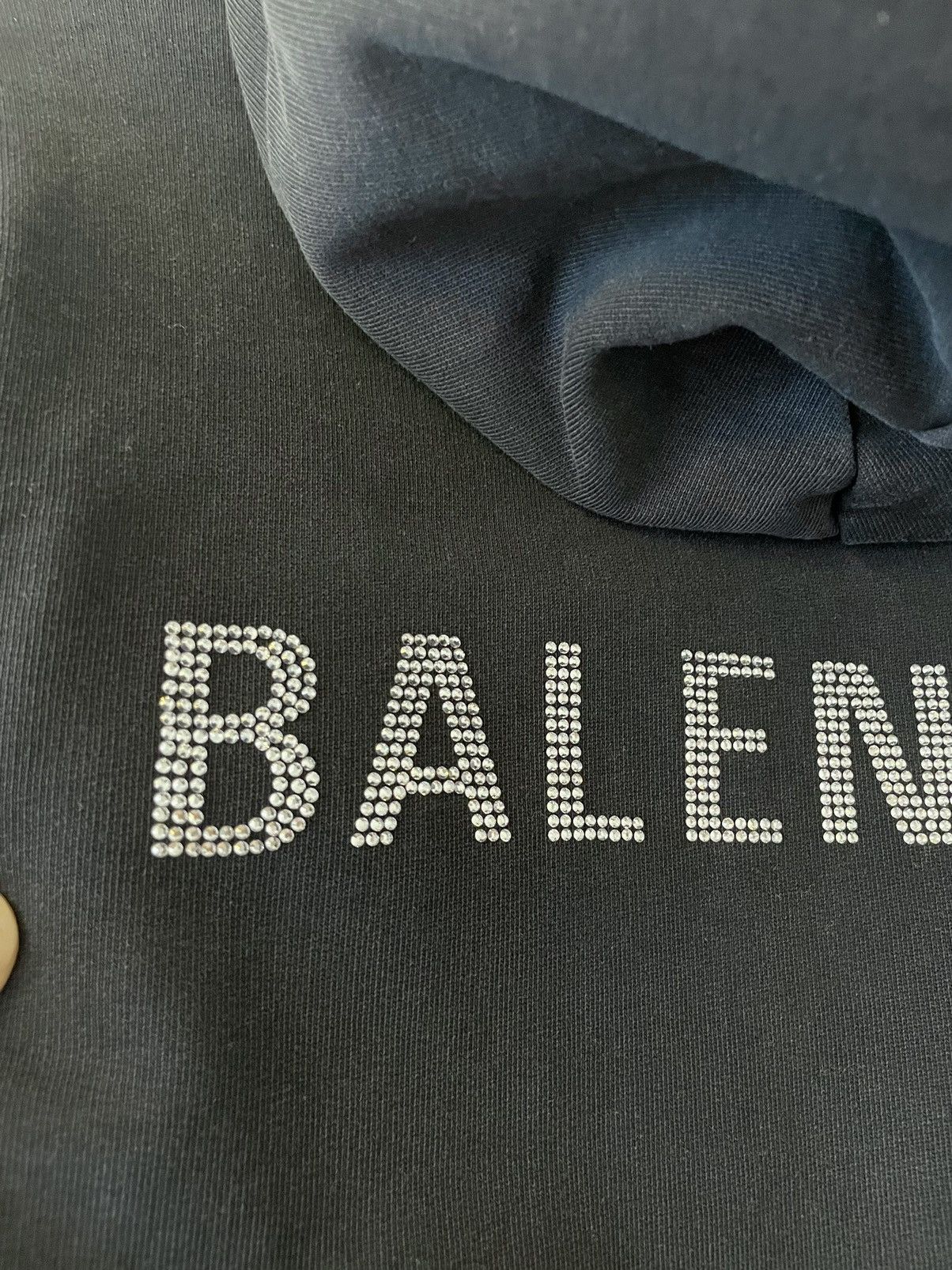Balenciaga Rhinestone Logo Oversized Hoodie | Grailed