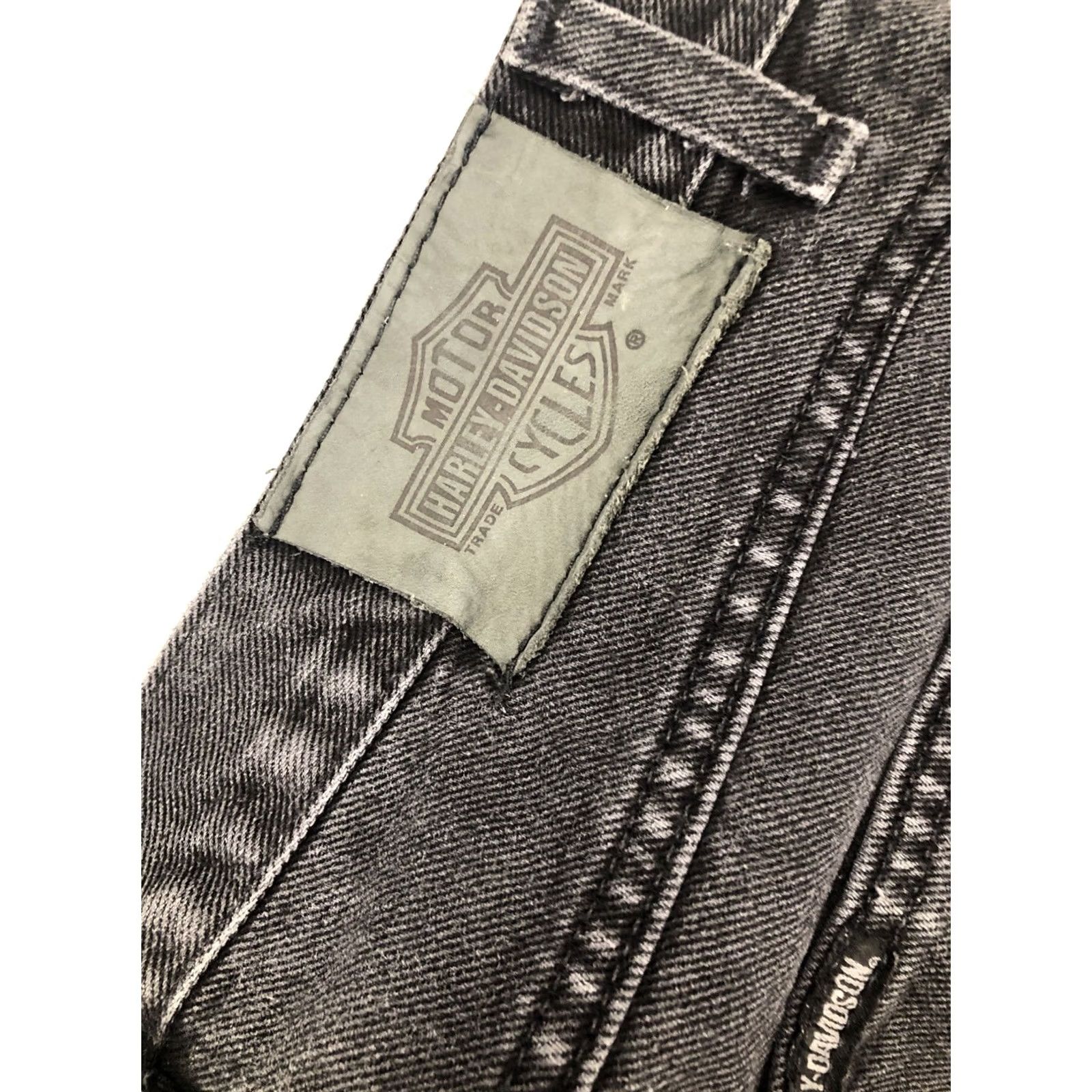 Harley Davidson VINTAGE Harley-Davidson Jeans Mens 32x28.5 Black Denim Straight Leg 5-Pocket Logo Cowboy Biker Rock Mens Size US 32 / EU 48 - 7 Thumbnail
