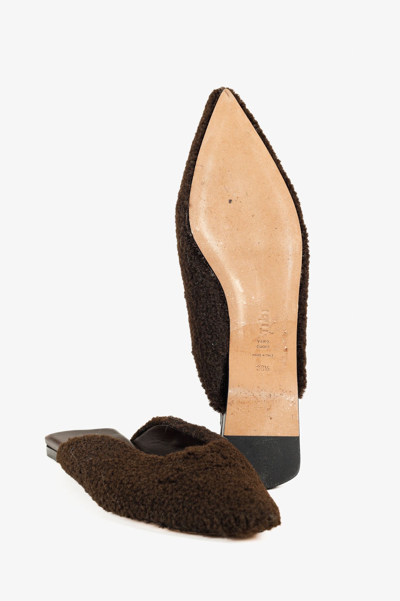 Tibi Tibi Nori Brown Short Faux Fur Slides Size US 8 / IT 38 - 4 Thumbnail