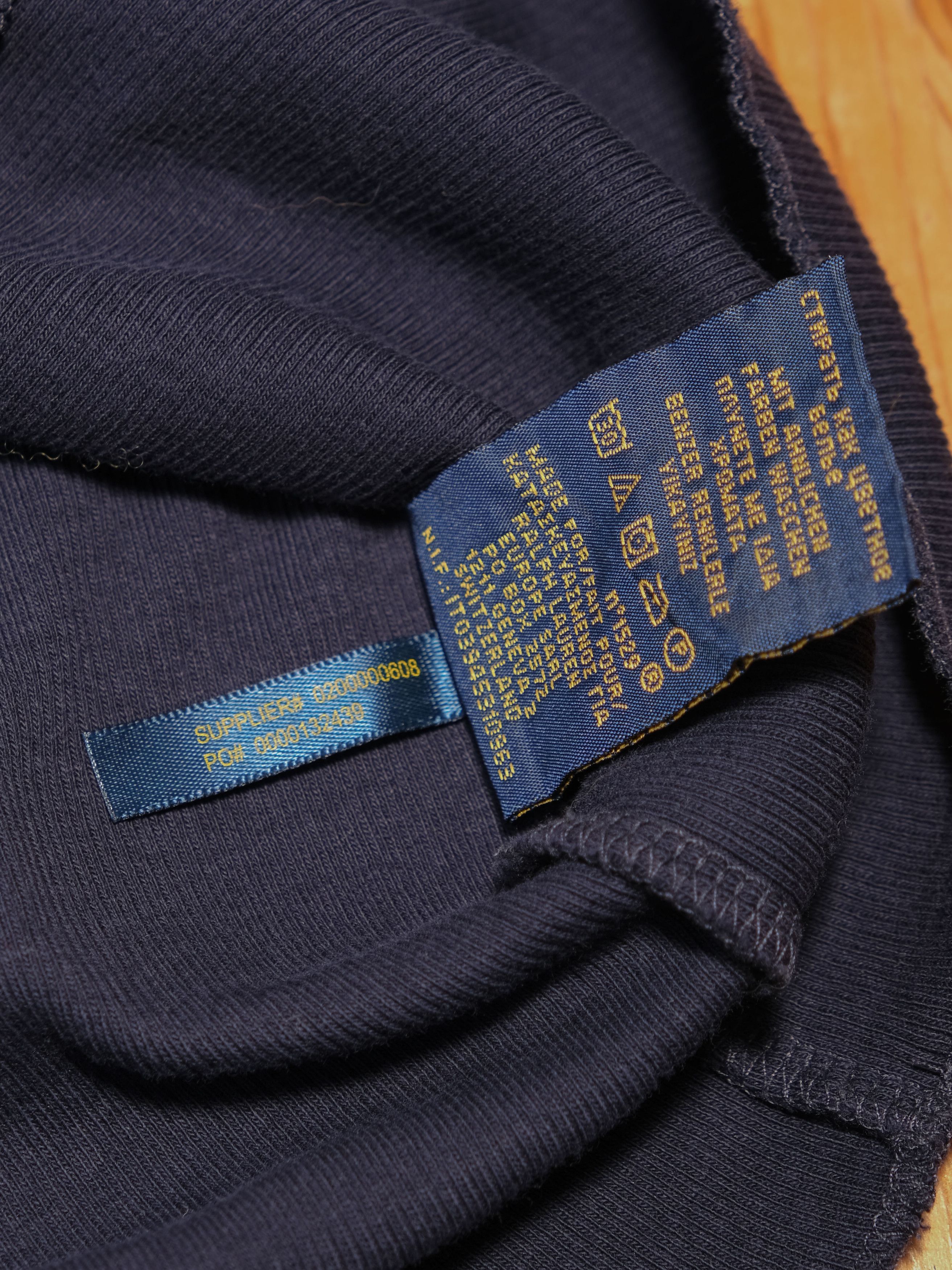 Polo Ralph Lauren Navy Ribbed Long Sleeve Henley Size L / US 10 / IT 46 - 7 Thumbnail