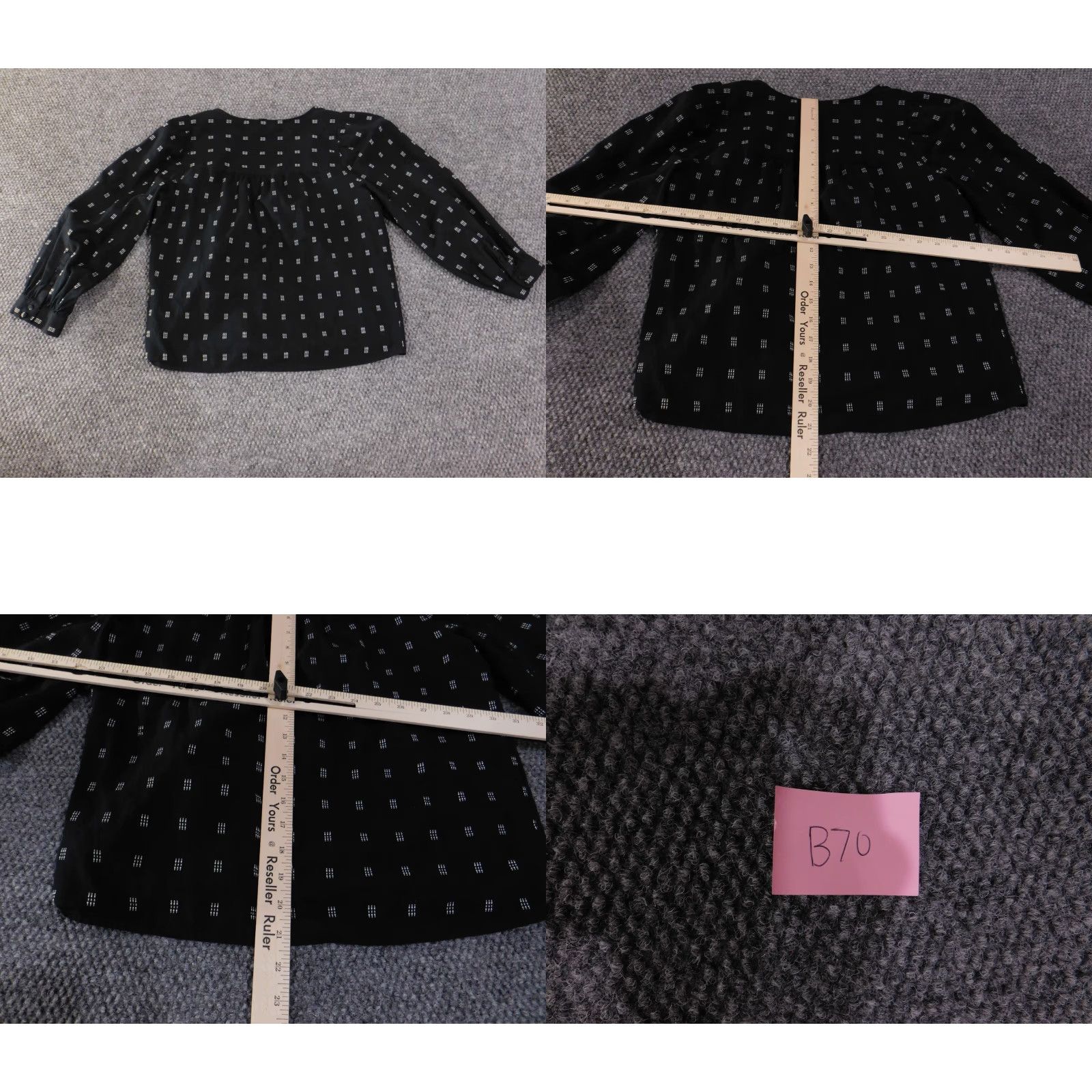 Madewell Madewell Blouse Womens XS Black White Long Sleeve Wrap Top Button Shirts Button Casual Knit Cotton Solid Regular Lightweight Stretch Vintage No Size XS / US 0-2 / IT 36-38 - 8 Thumbnail
