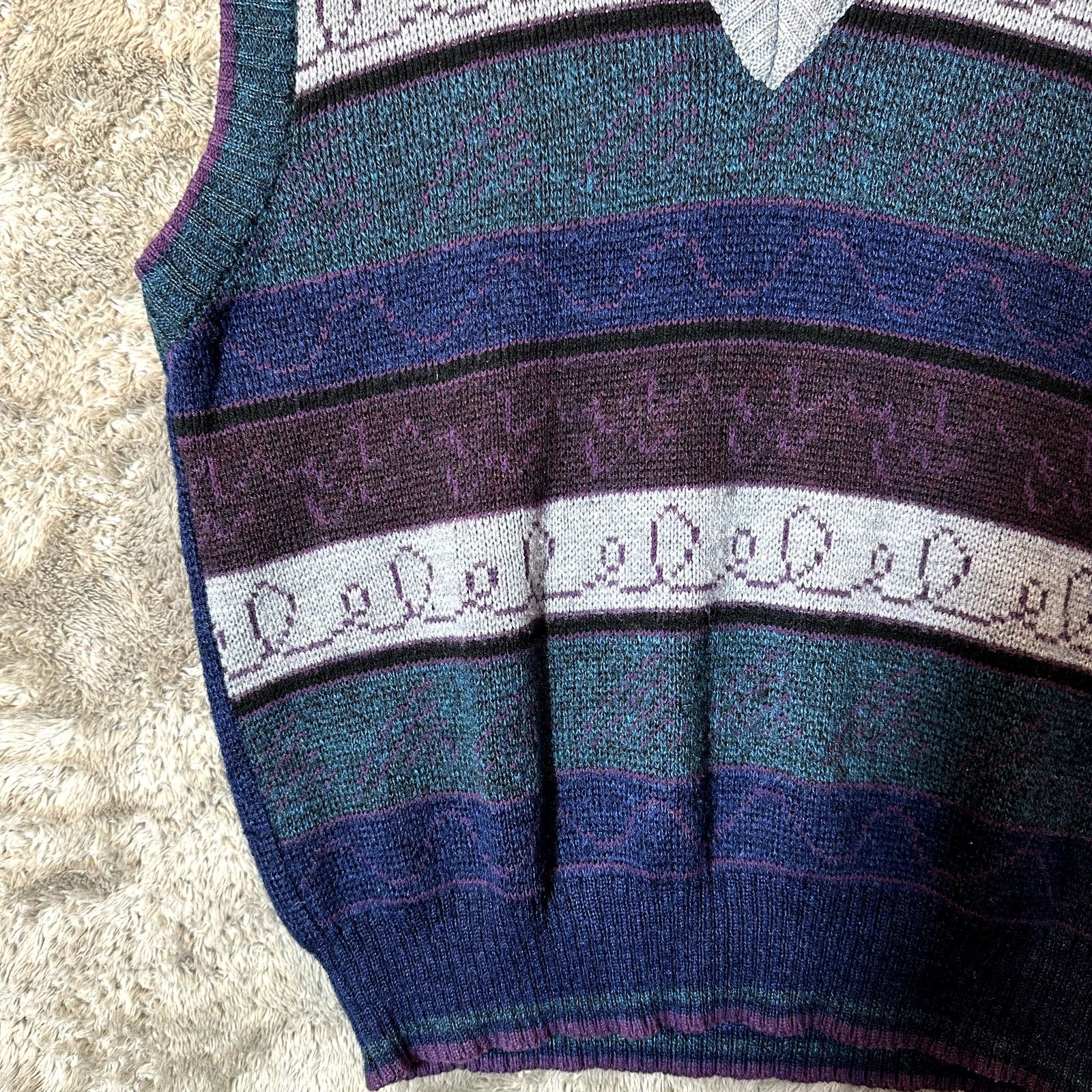 Other Vintage 80s Hunters Ridge Sweater Vest L Large Men's Stripe Size US L / EU 52-54 / 3 - 4 Thumbnail
