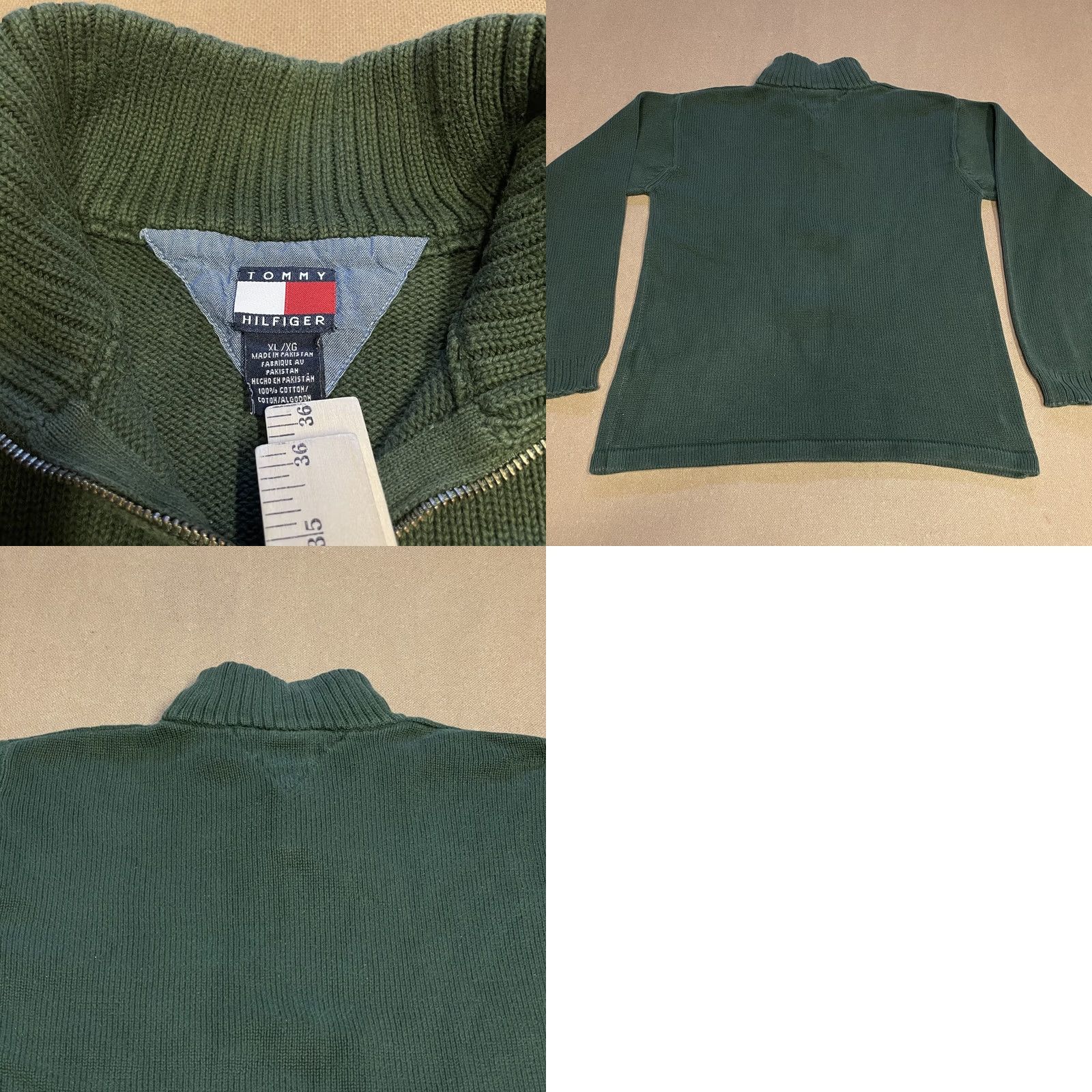 Tommy Hilfiger Tommy Hilfiger Sweater Mens XL Green Tommy Jeans Half Zip Pullover Retro Knit Size US XL / EU 56 / 4 - 8 Thumbnail