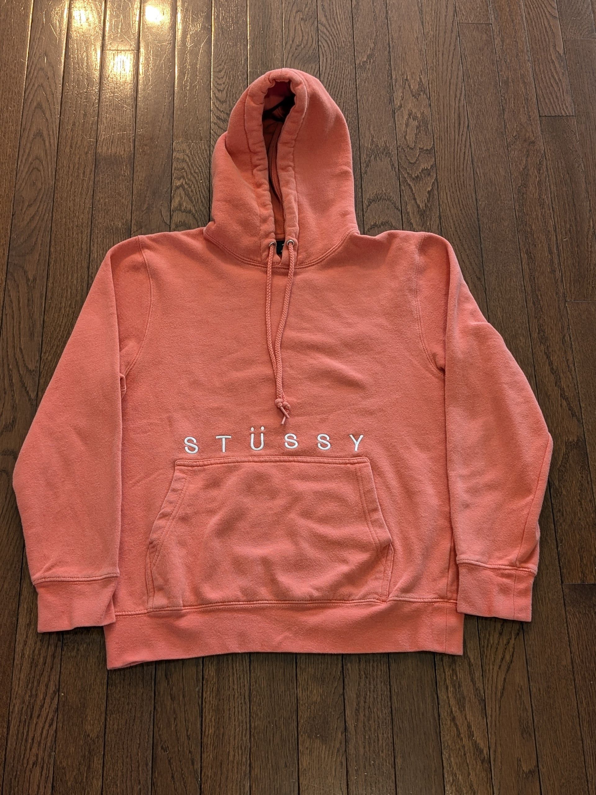 Stussy Stussy Embroidered Spell Out Hoodie Coral Made in USA Size S Size US S / EU 44-46 / 1 - 1 Thumbnail