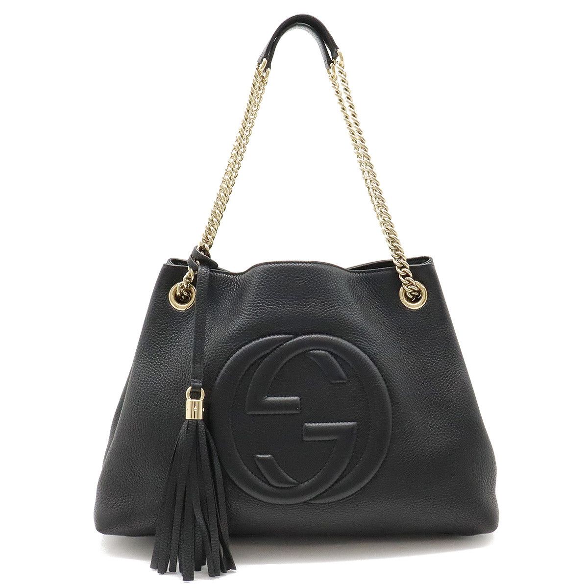 Gucci Gucci Gucci Leather Soho Interlocking G Fringe Tote Bag 536196 Leather Tote Bag 536196 in Great Condition Size ONE SIZE - 1 Thumbnail