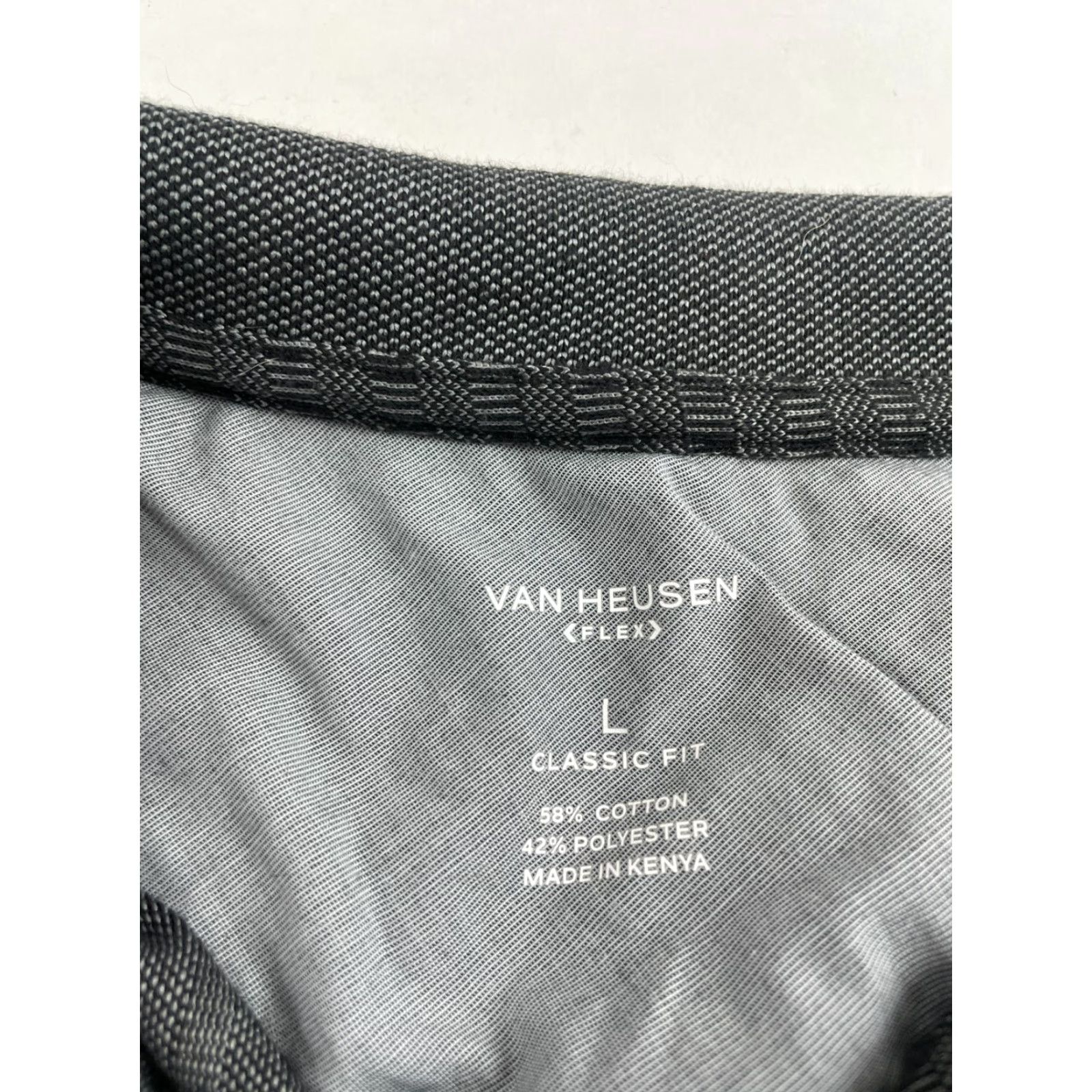 Van Heusen Van Heusen Flex Polo Shirt Men L Gray Black Short Sleeve Pocket Shirt Polo Size US L / EU 52-54 / 3 - 8 Thumbnail
