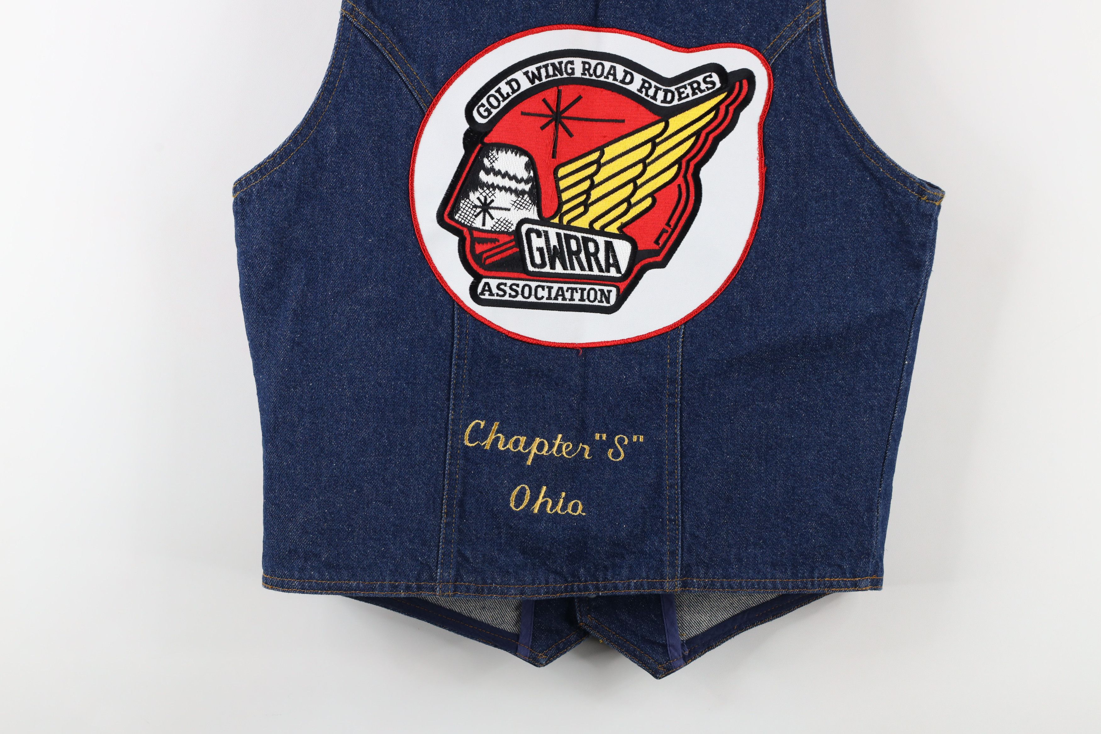 Vintage 90s Riders Association Motorcycle Denim Vest USA