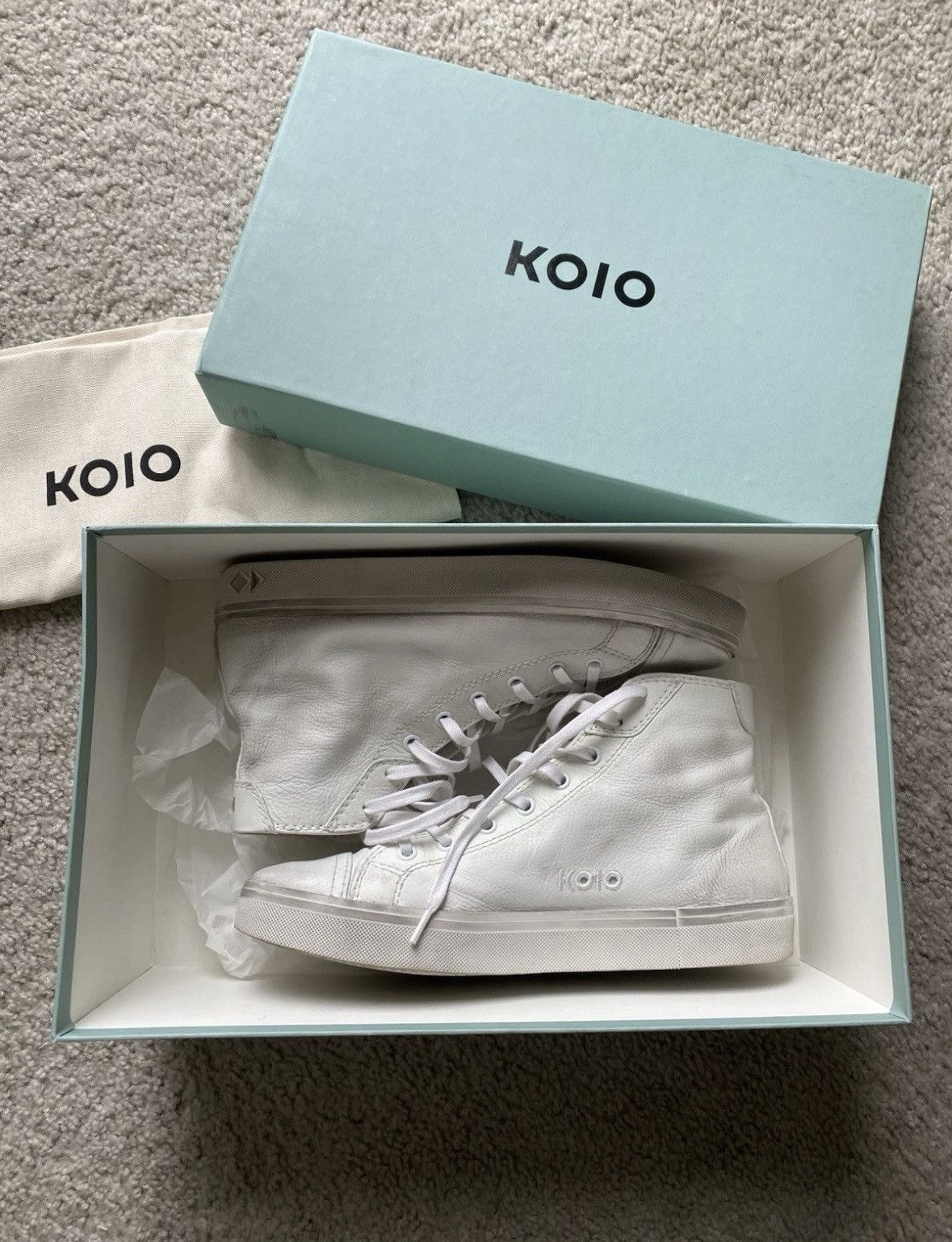 Koio Koio Women’s Court in Chalk Distressed Sneakers in White Size US 9 / IT 39 - 1 Thumbnail