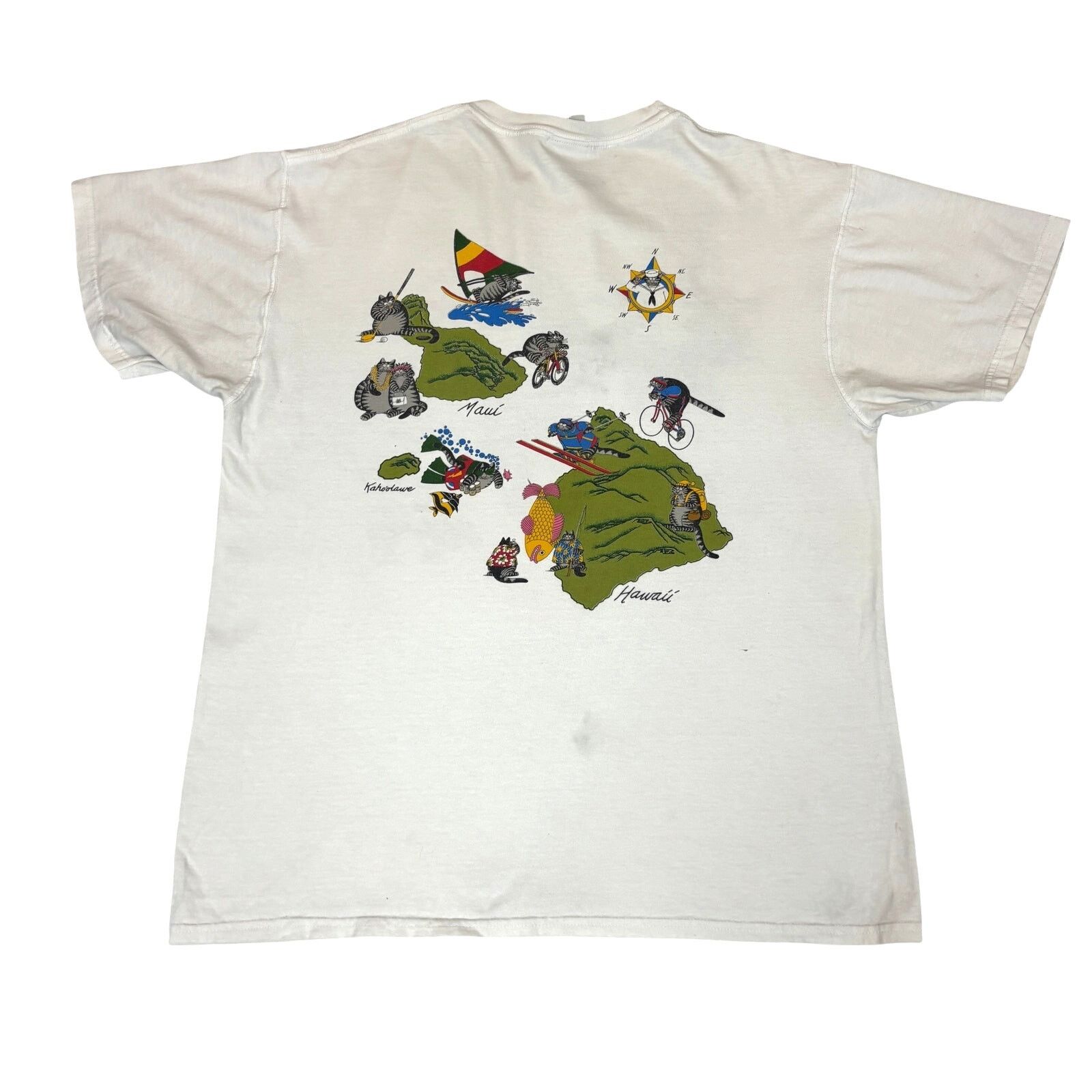 Vintage Vintage B Kliban Cats Hawaiian Islands Shirt Large 80s 90s Size US L / EU 52-54 / 3 - 3 Thumbnail