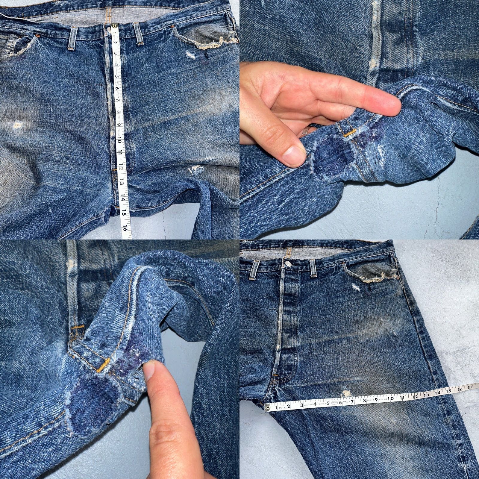 Levi's VINTAGE Levi's 501 Jeans Men Large XX 70s USA Selvedge Distressed Straight Cotton Blue Casual Size US 32 / EU 48 - 8 Thumbnail