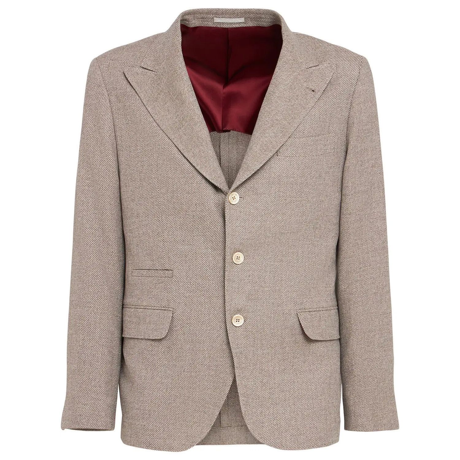 Brunello Cucinelli BRUNELLO CUCINELLI Brown Wool/Cashmere Blazer New & Authenti Size US L / EU 52-54 / 3 - 1 Thumbnail
