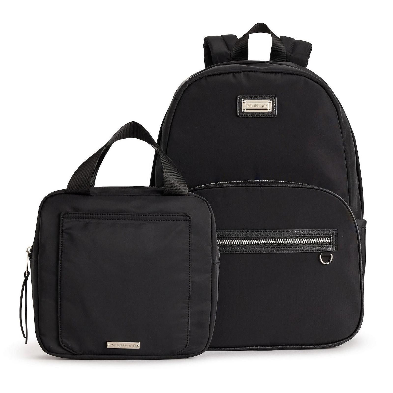 Other Madden Girl Nylon Backpack with Matching Lunch Box – Black Size ONE SIZE - 1 Thumbnail