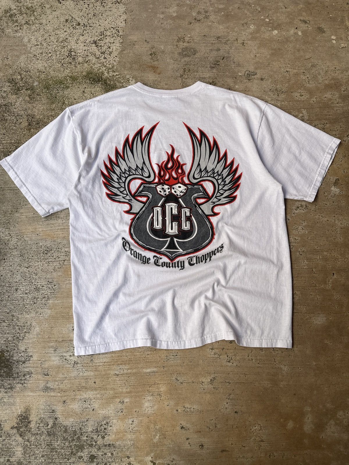 Vintage × West Coast Choppers Vintage 90s White Orange County Choppers T-Shirt XL Size US XL / EU 56 / 4 - 1 Thumbnail