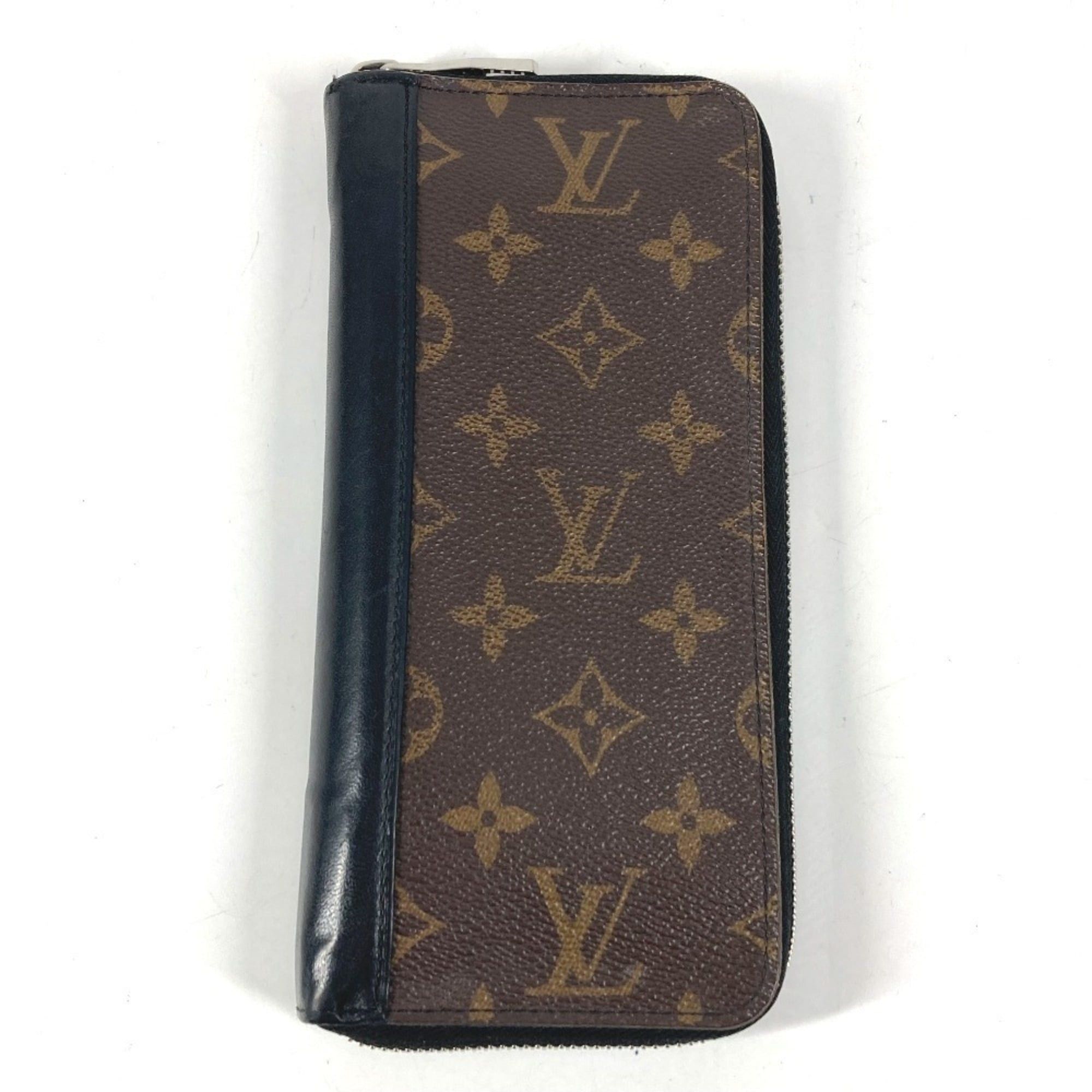 Louis Vuitton LOUIS VUITTON M60109 Monogram Macassar Zippy Wallet Vertical Long Wallet, Round Zipper, Canvas, Men's/Women's, Brown Size ONE SIZE - 1 Thumbnail