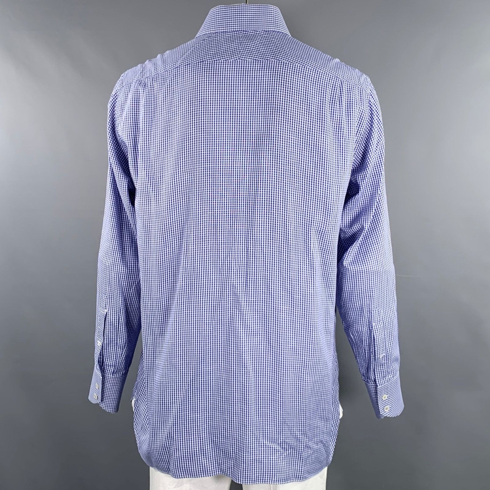 Tom Ford Size L Blue White Plaid Cotton Button Up Long Sleeve Shirt Size US L / EU 52-54 / 3 - 4 Thumbnail