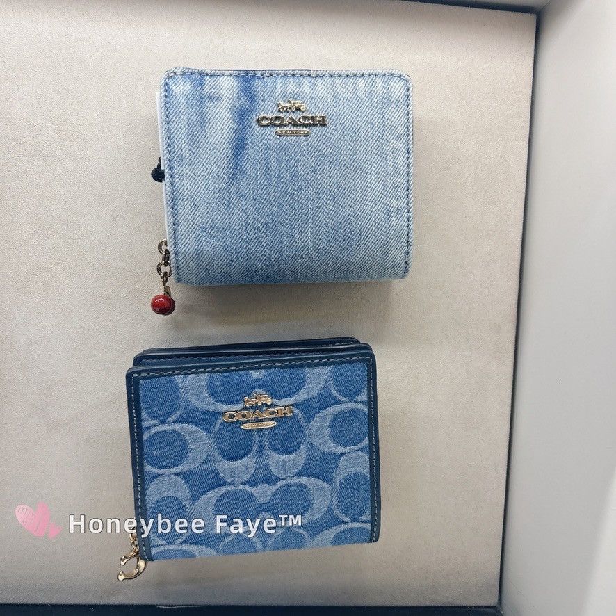 Coach Snap Wallet In Loved Denim With Charm CEC35 Size ONE SIZE - 7 Thumbnail