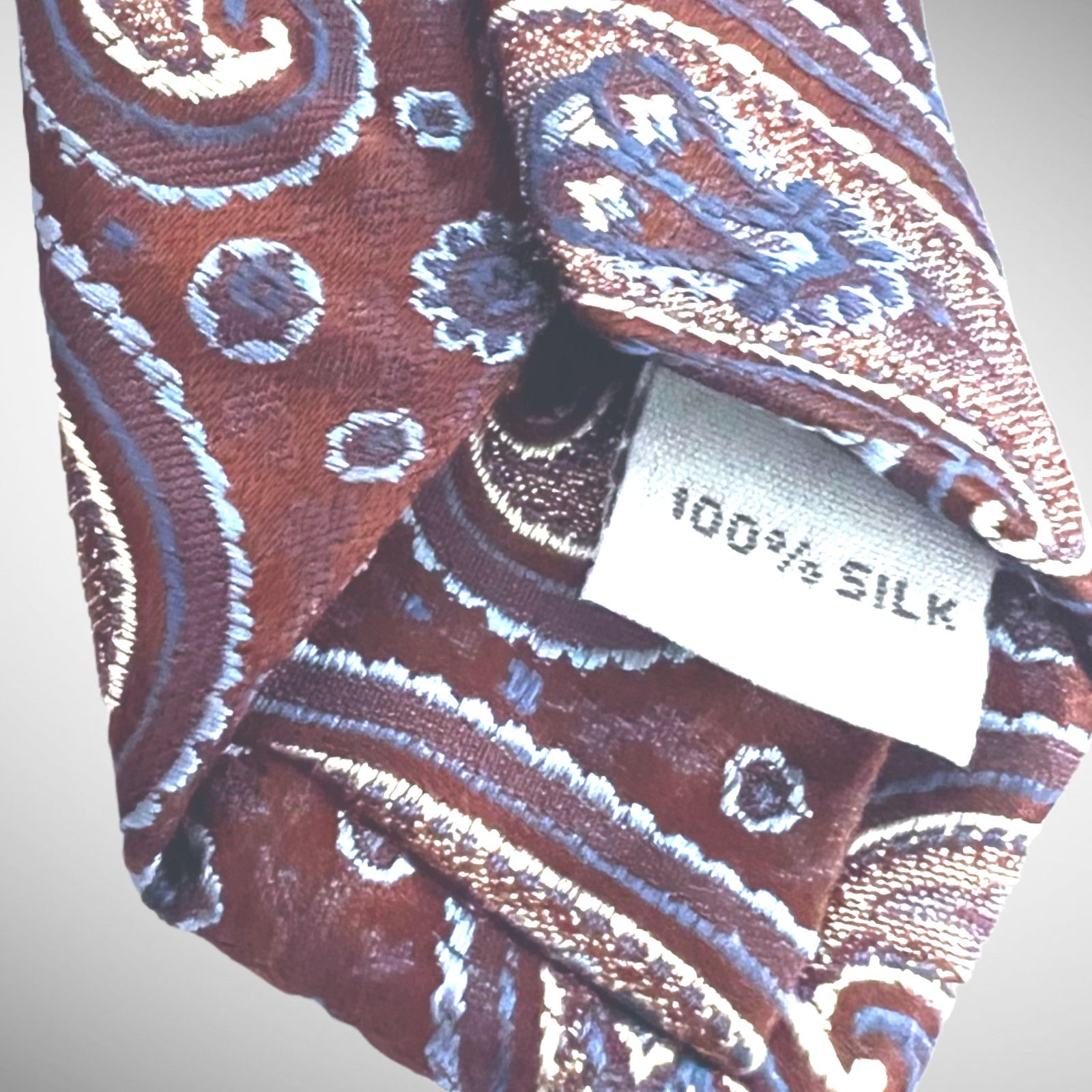Burma Bibas BURMA-BIBAS 100% Silk Paisley Print Neck Designer Tie Size ONE SIZE - 7 Thumbnail