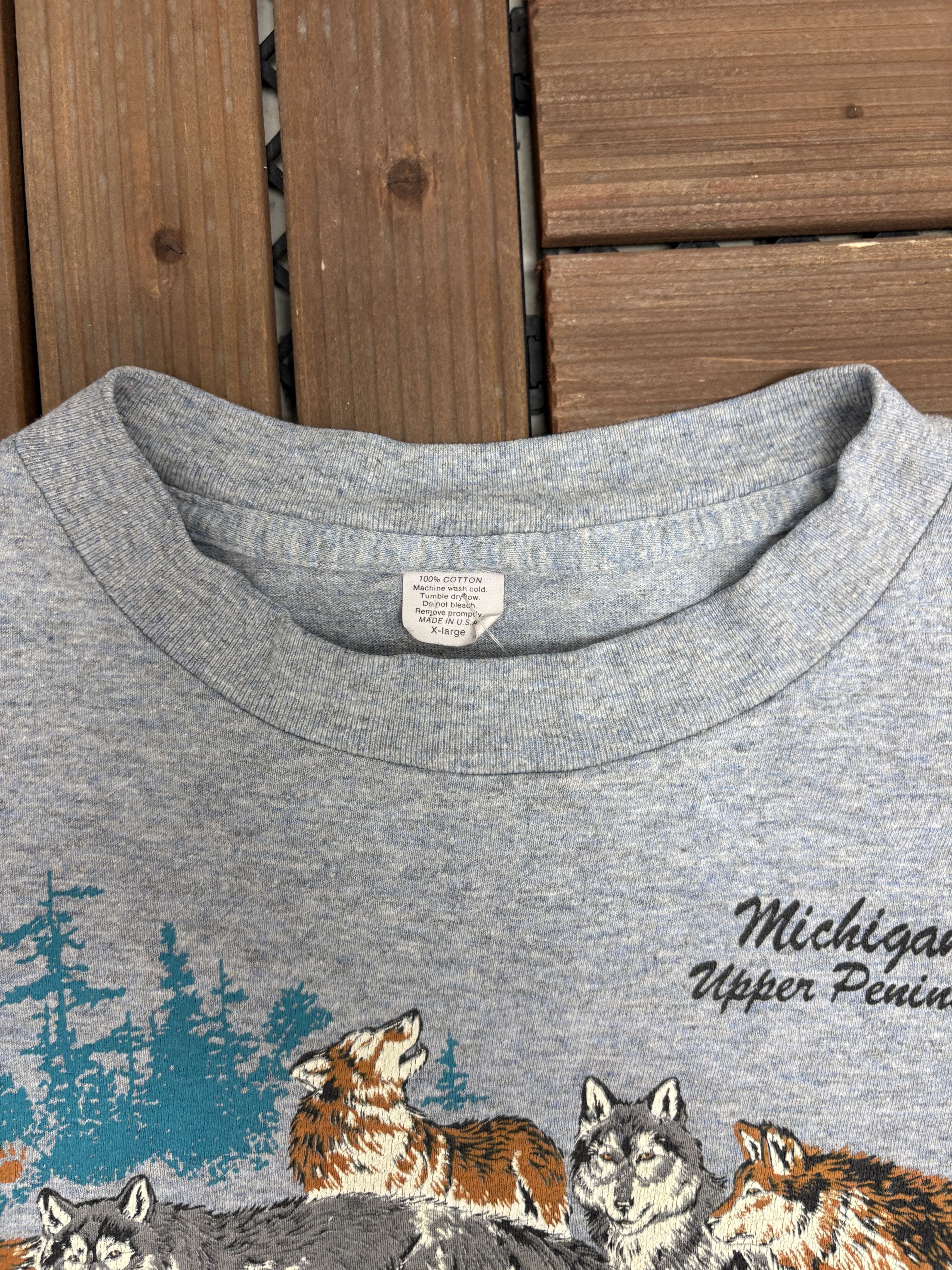 Vintage Michigan's Upper Peninsula Vintage Blue T-Shirt Tee Size US XL / EU 56 / 4 - 4 Thumbnail