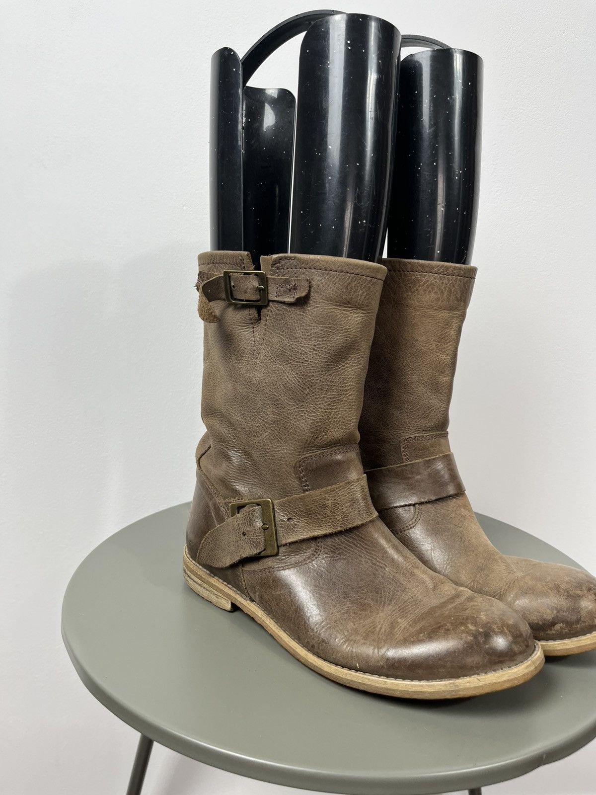 Other Vintage brown leather mid calf boots with buckles size 38 Size US 7.5 / IT 37.5 - 2 Thumbnail