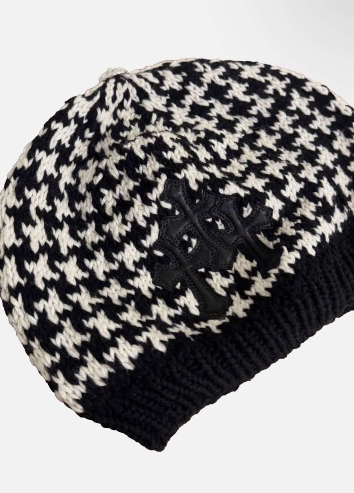 Chrome Hearts Chrome Hearts Houndstooth Beanie Cross Patch Size ONE SIZE - 4 Thumbnail
