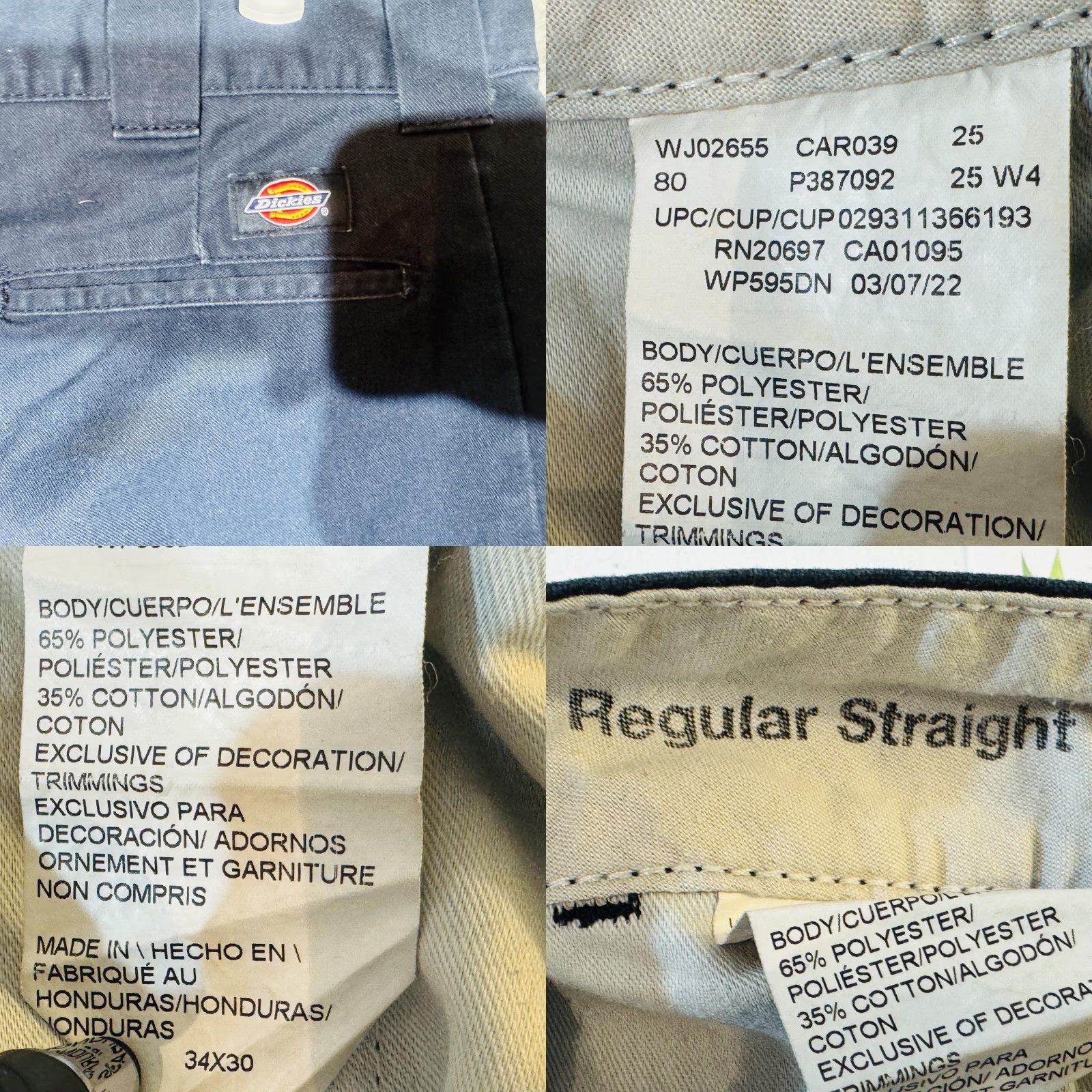 Dickies Dickies Pants Mens 34x30 Blue Cargo Regular Straight Workwear Polyester Cotton Size US 34 / EU 50 - 8 Thumbnail