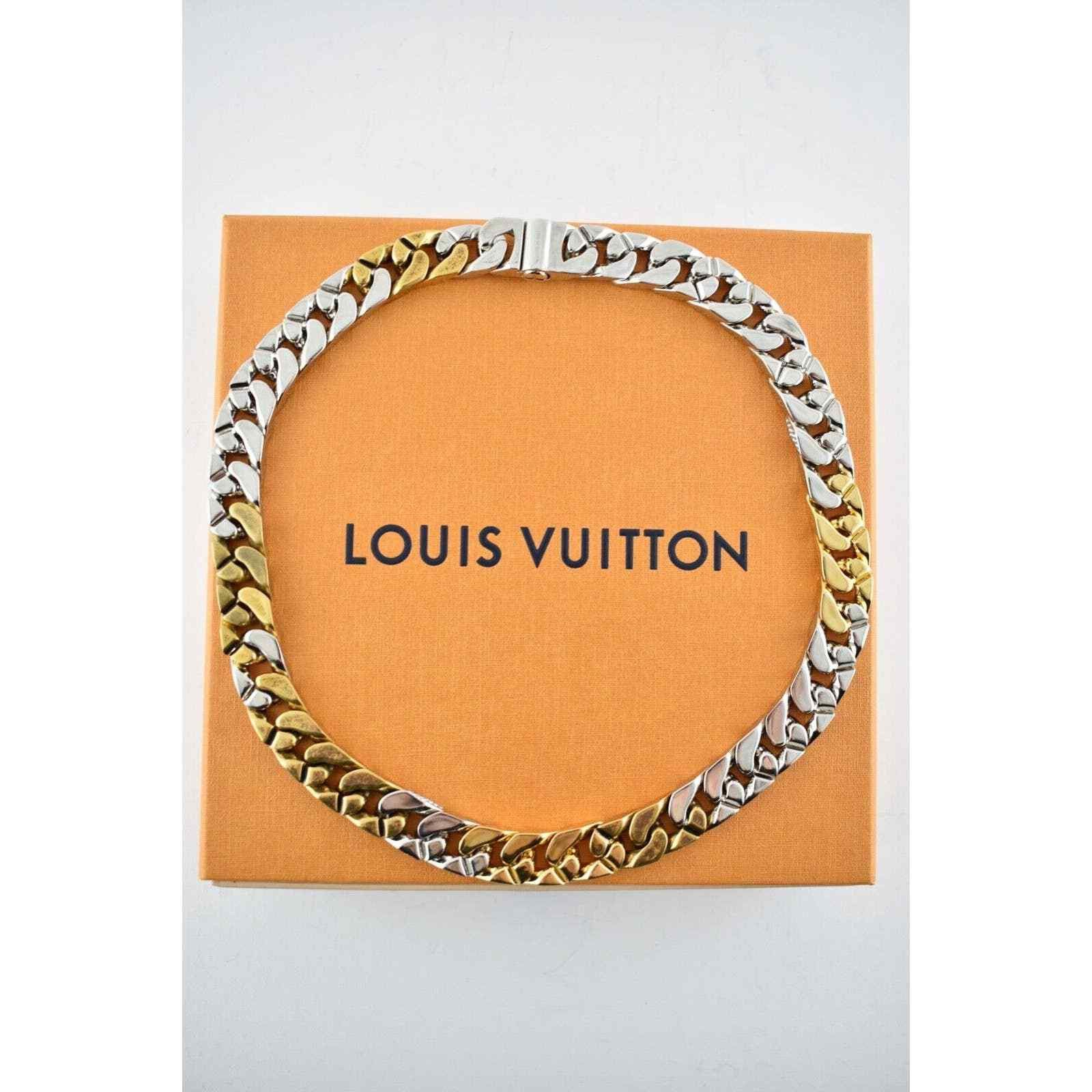 Louis Vuitton Louis Vuitton Gold Silver Crystal Abloh Chain Necklace Size ONE SIZE - 10 Thumbnail
