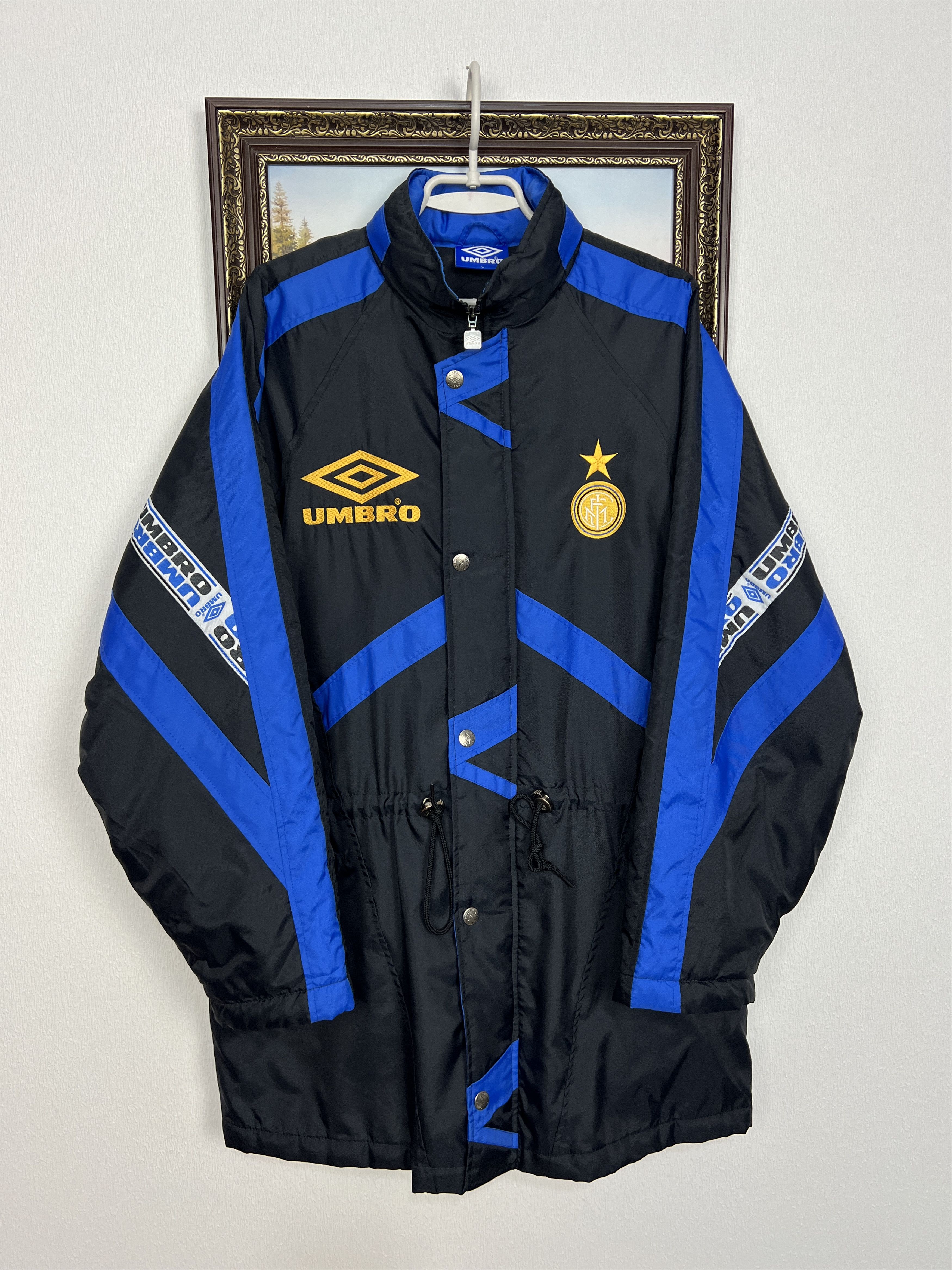 Umbro Vintage 90's Inter Milan Ronaldo Football Jacket Bench Coat Size US L / EU 52-54 / 3 - 1 Thumbnail