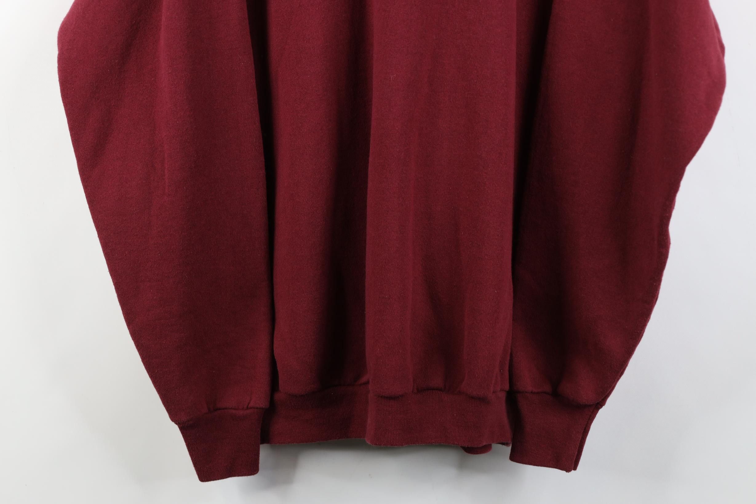 Vintage Vintage 90s Streetwear Crewneck Sweatshirt Burgundy Red USA Size US XL / EU 56 / 4 - 3 Thumbnail