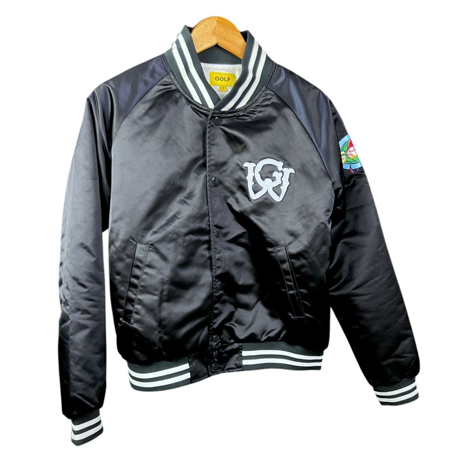 Golf Wang Golf Wang Men's S Navy Satin Full Zip Bomber Varsity $180 Size US S / EU 44-46 / 1 - 6 Thumbnail