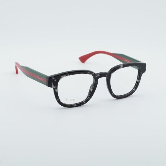 Gucci Gucci GG1992O 002 Square Eyeglasses - Shiny Grey Dark Havana Size ONE SIZE - 5 Thumbnail