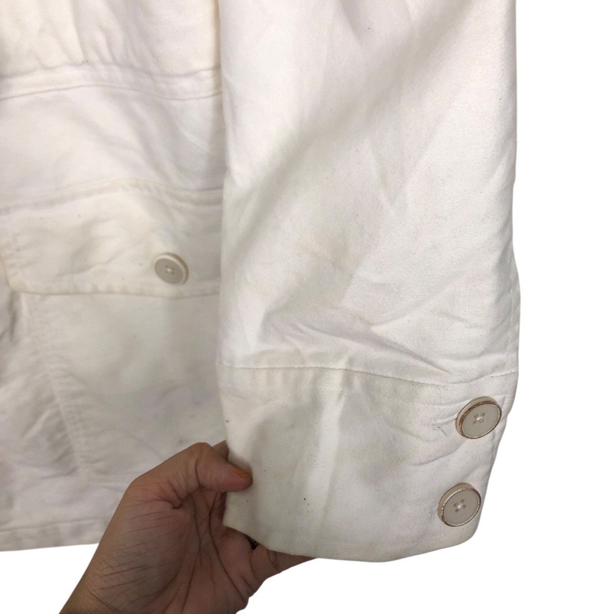 Japanese Brand 📌Vintage Biker Jacket Rich White Kenji Ito Comme Ca Size US L / EU 52-54 / 3 - 18 Thumbnail