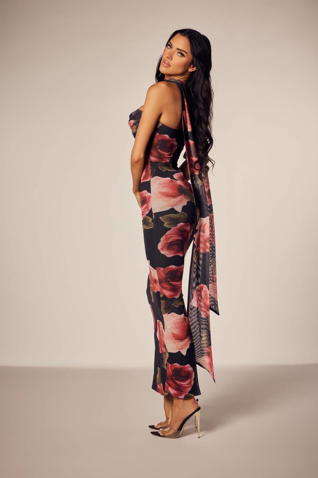 Other Hot* Mesh Floral Print Cocktail Strapless Dress Size M / US 6-8 / IT 42-44 - 4 Thumbnail