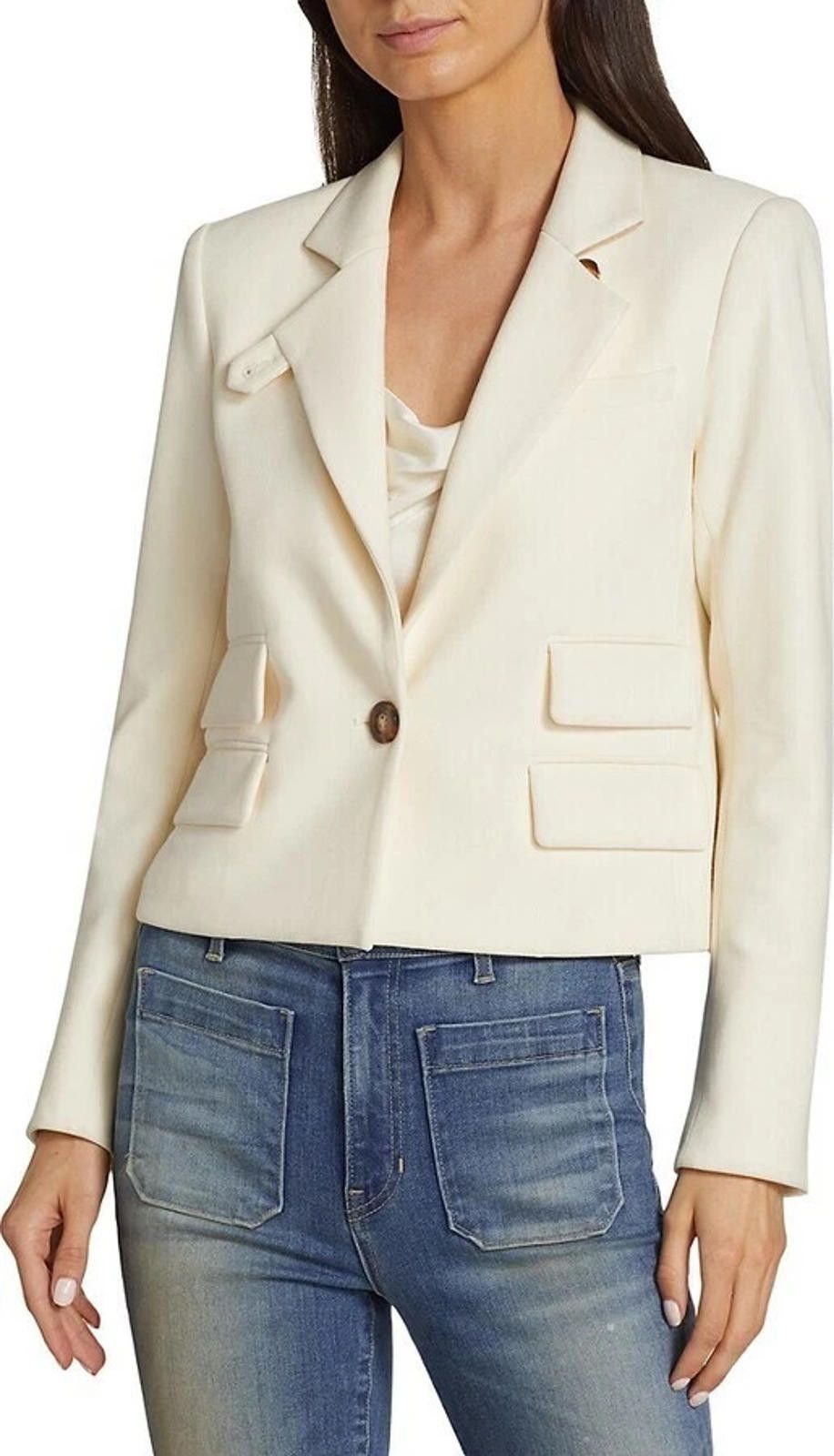 Veronica Beard Veronica Beard Boon Ecru Ivory Blazer Jacket Size 4 Crepe Size S / US 4 / IT 40 - 3 Thumbnail