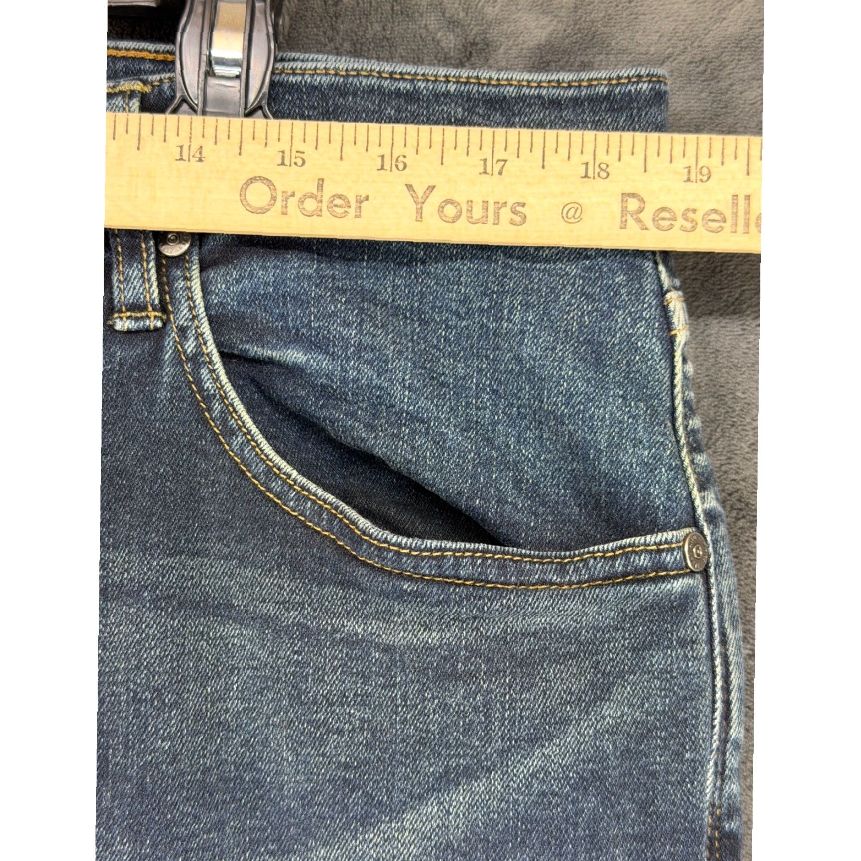 Flint And Tinder Flint and Tinder Jeans Straight Color Blue 38x34 Made in USA Mens Regular Denim Cotton Blend 5-Pocket Wear Size US 38 / EU 54 - 5 Thumbnail