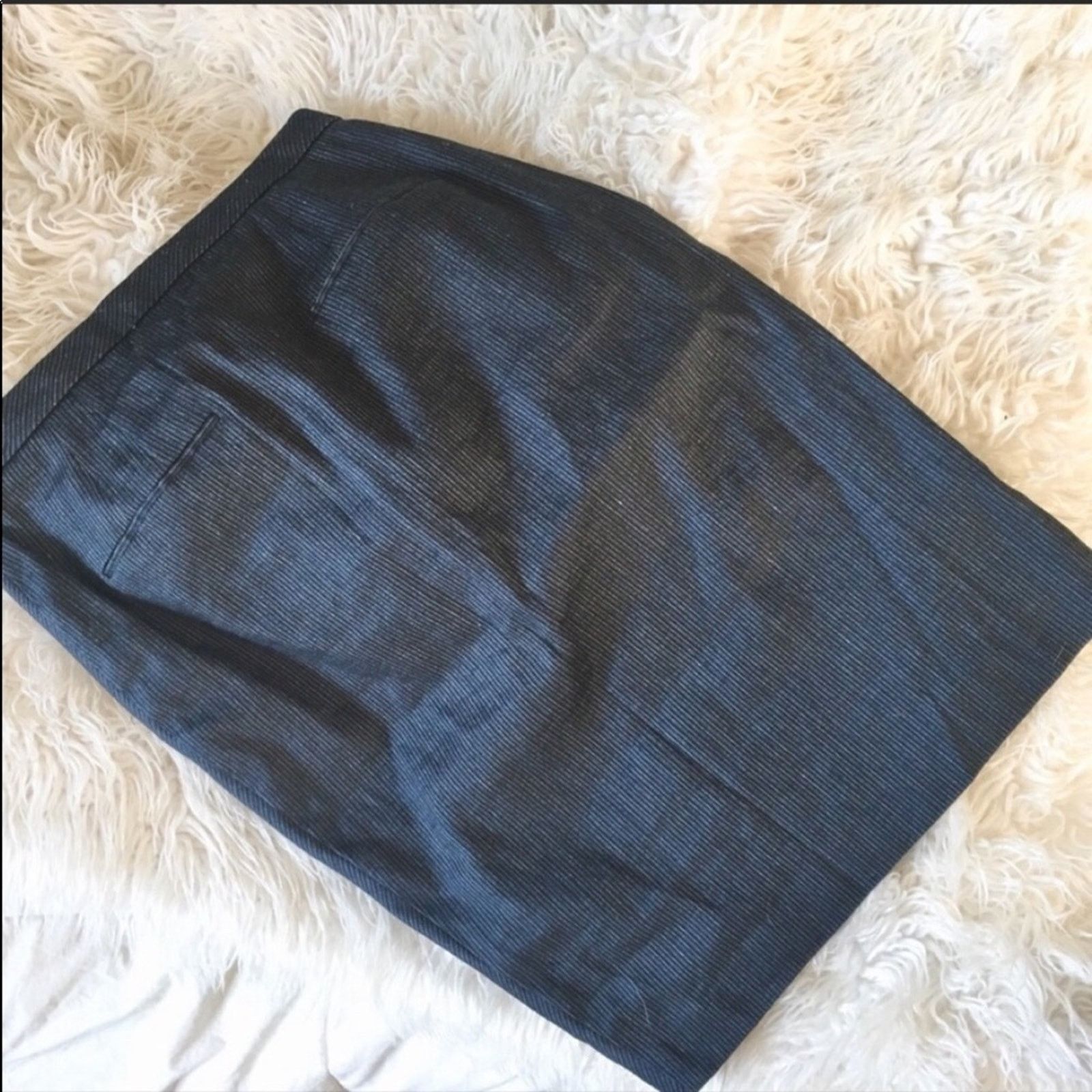 Elie Tahari NEW Elie Tahari Navy Blue Striped Lined Pencil Mini Skirt Size 25" / US 0 / IT 36 - 7 Thumbnail