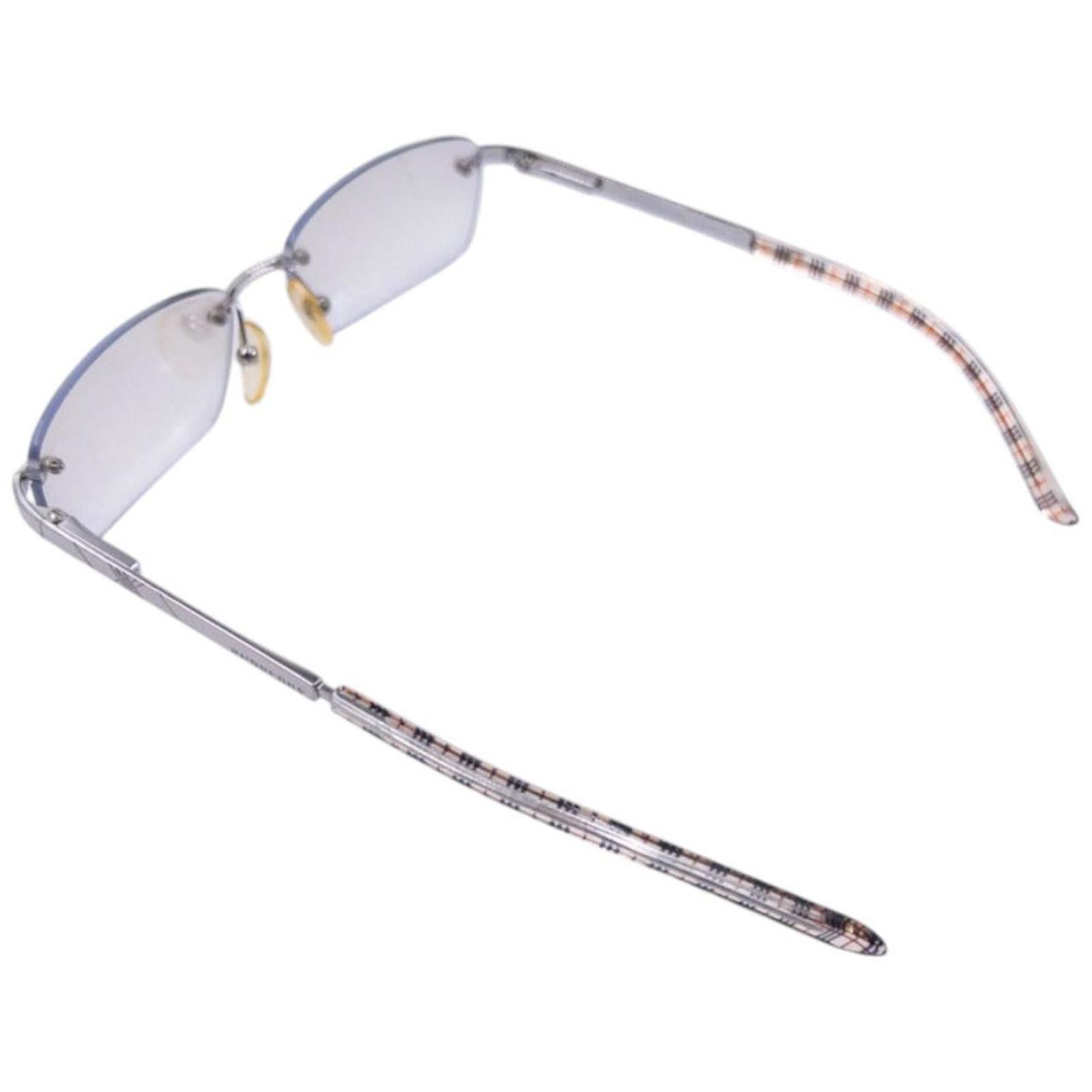 Burberry Vintage Burberry Nova Check Rimless Clear Sunglasses Size ONE SIZE - 4 Thumbnail