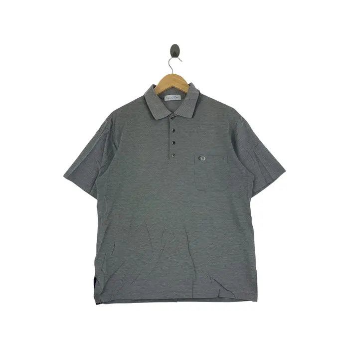 Vintage Vintage 90’ CHRISTIAN DIOR PARIS CD Pocket Polo Tee Shirt Size L / US 10 / IT 46 - 1 Thumbnail