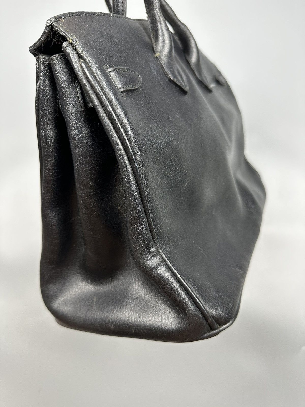 Handmade Hermes Birkin Inspired Custom Leather Handmade Bag Size ONE SIZE - 10 Thumbnail
