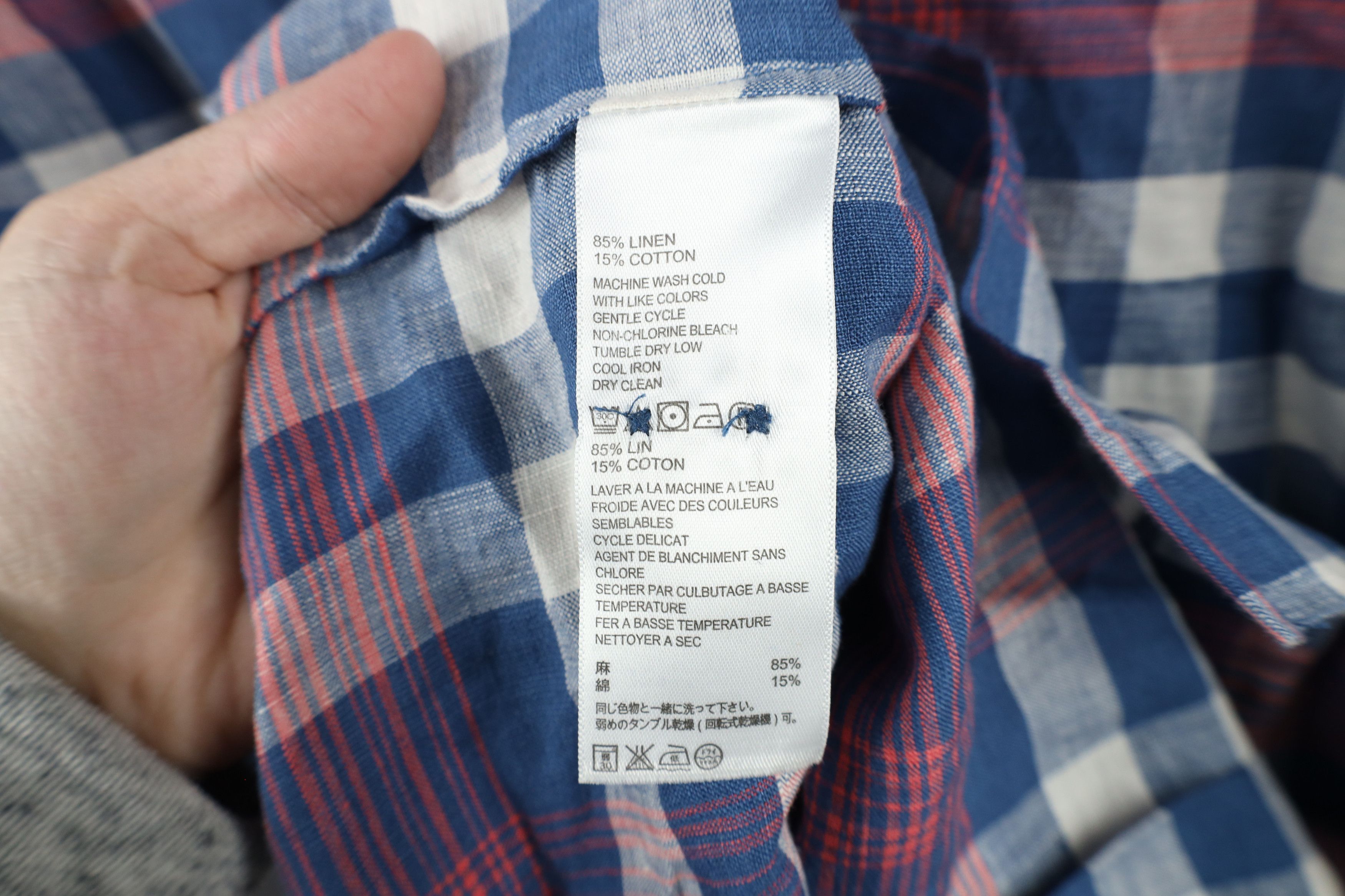 Tommy Bahama × Vintage Tommy Bahama Linen Blend Collared Button Shirt Plaid Size US L / EU 52-54 / 3 - 8 Thumbnail
