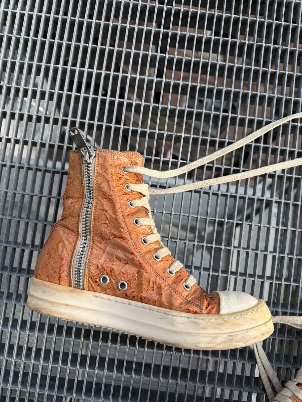 Rick Owens Drkshdw Rick Owens Drkshdw Papaya Foil Ramones Size US 6.5 / IT 36.5 - 6 Thumbnail