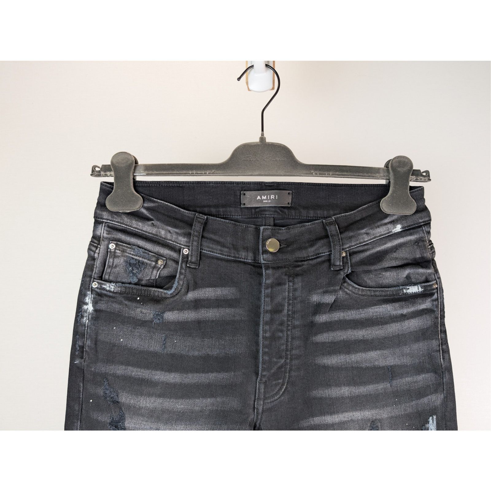 Amiri o1rshd1 MX1 Plaid Denim Jeans in Aged Black Size US 31 - 3 Thumbnail