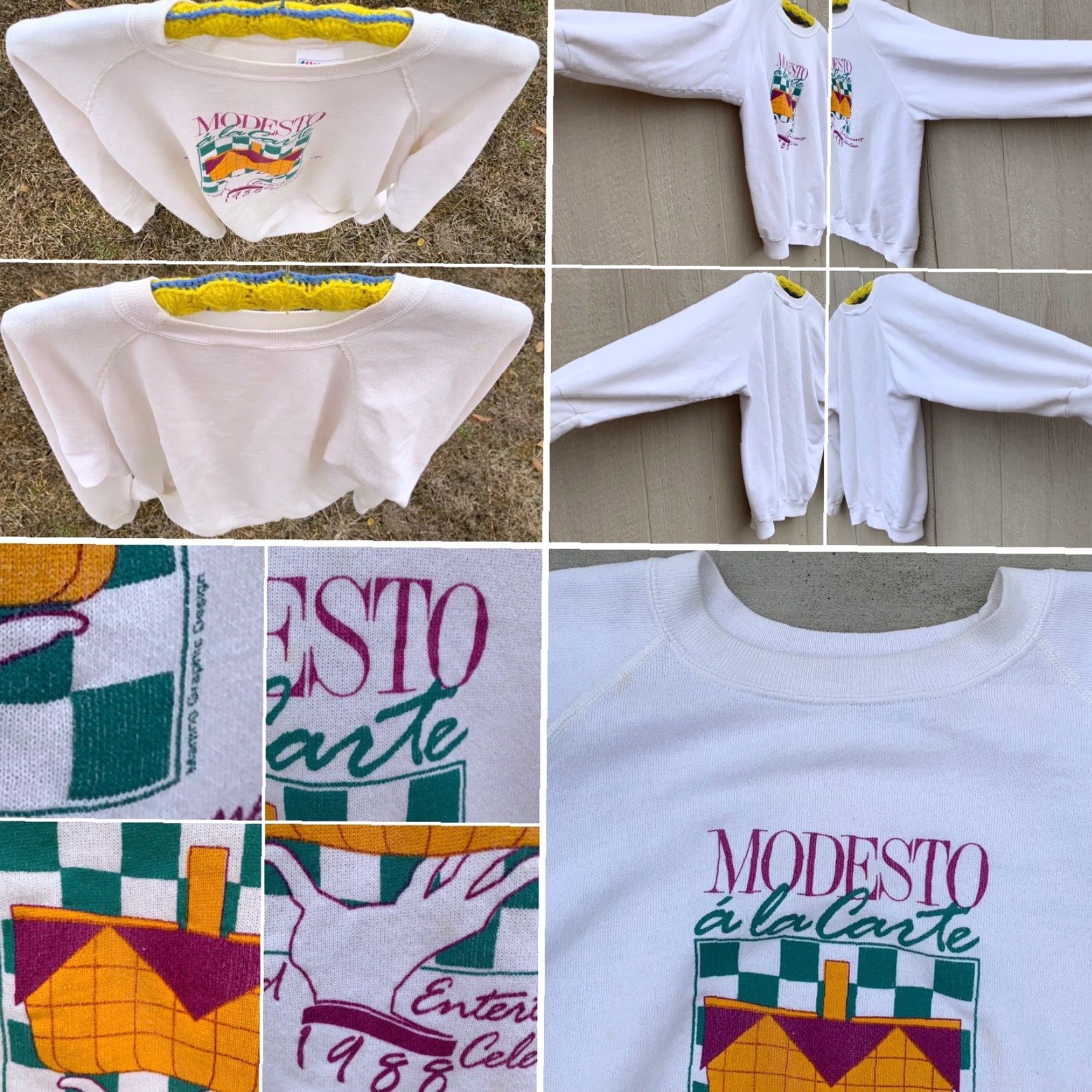 Hanes VINTAGE Modesto a la Carte A Food and Entertainment Celebration 1988 Sweatshirt Size US L / EU 52-54 / 3 - 5 Thumbnail