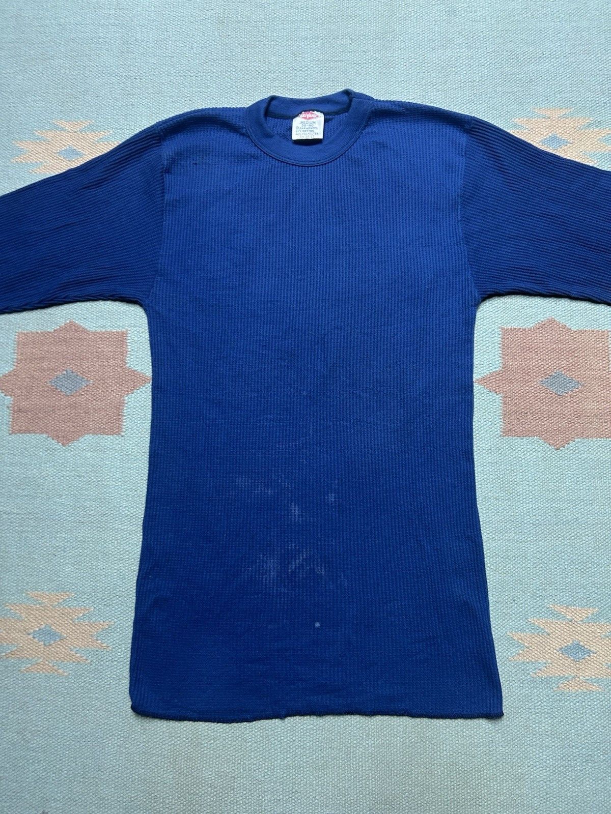 Vintage Vtg waffle knit thermal shirt Big Yank navy blue base medium Size US M / EU 48-50 / 2 - 2 Thumbnail