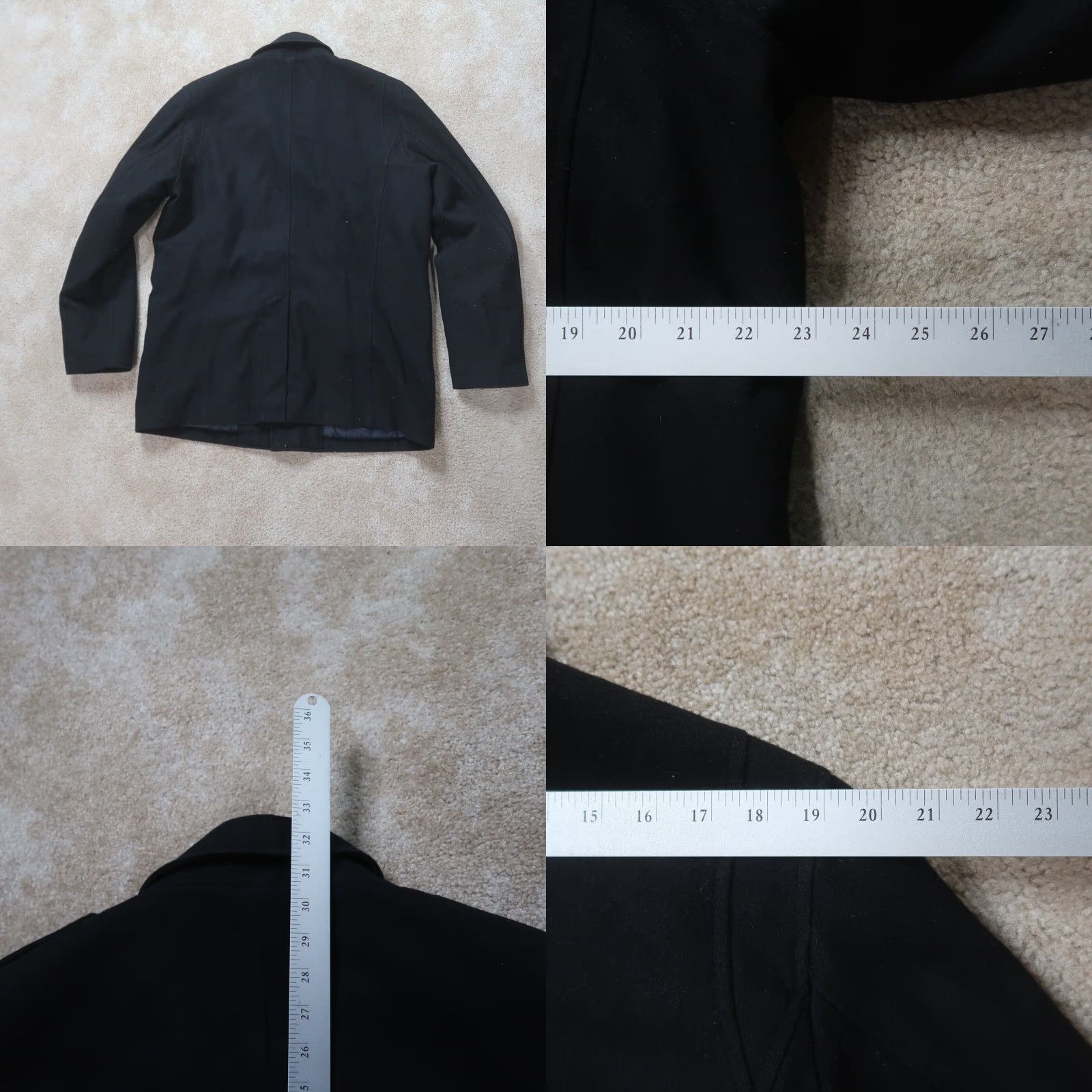 Guess VINTAGE GUESS Pea Coat Jacket Men's Large Black Full Zip Wool Insulated 90s Classic Size US L / EU 52-54 / 3 - 8 Thumbnail