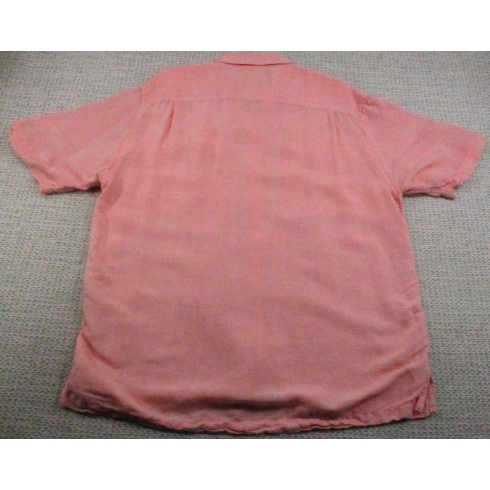 Pinko Caribbean Shirt Mens Large Pink Linen Rayon Short Sleeve Button Up Casual Shirt Size US L / EU 52-54 / 3 - 6 Thumbnail
