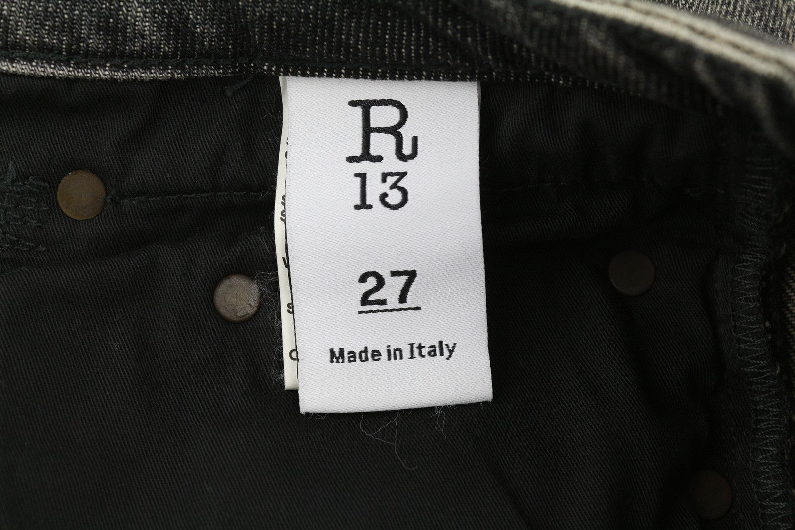 R13 TOBI SLIM 27 Washed Distress Zip Straight Abbey 84443 Size 27" / US 4 / IT 40 - 9 Thumbnail